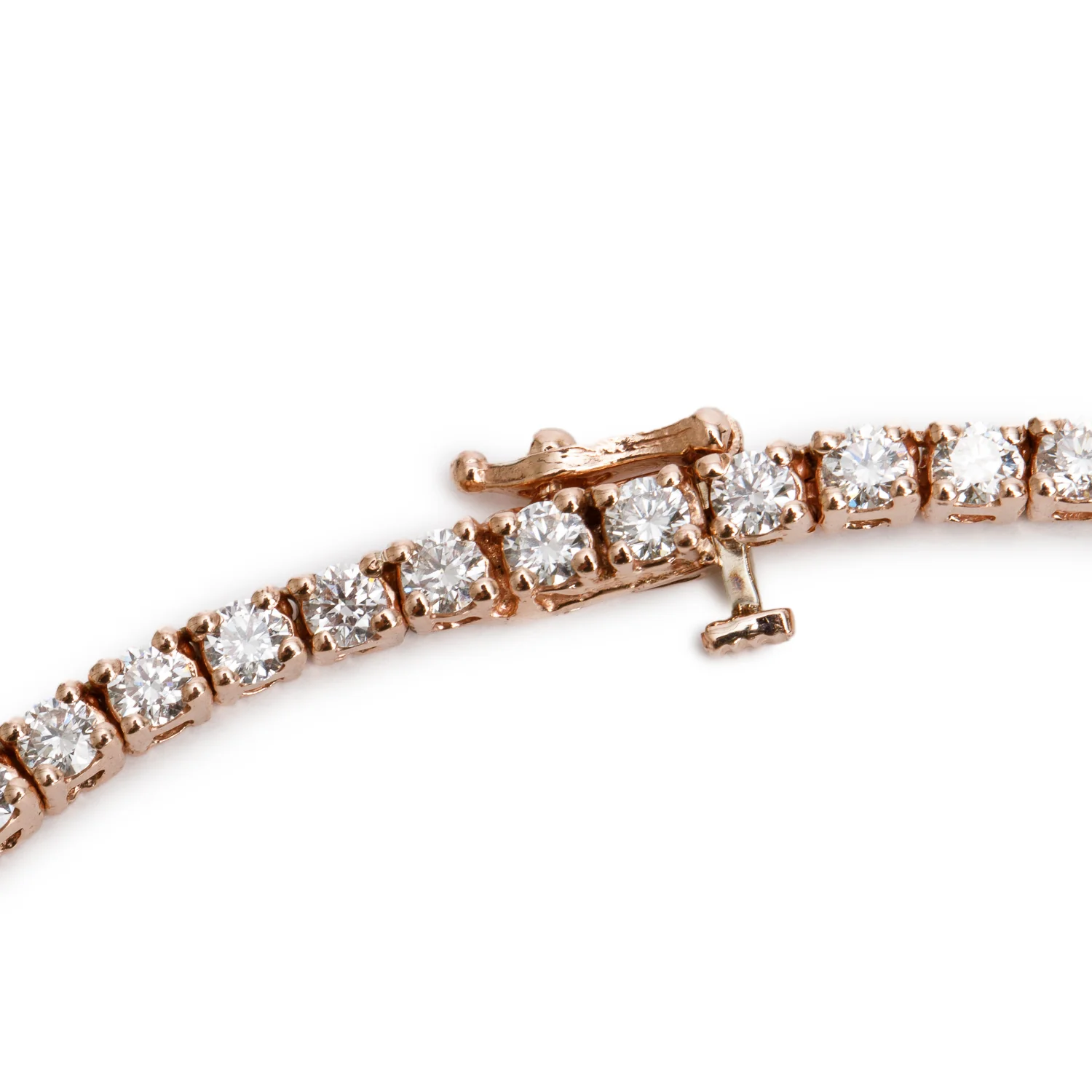 10k Rose Gold 7.70 tcw. Diamond Tennis Necklace - Image 3