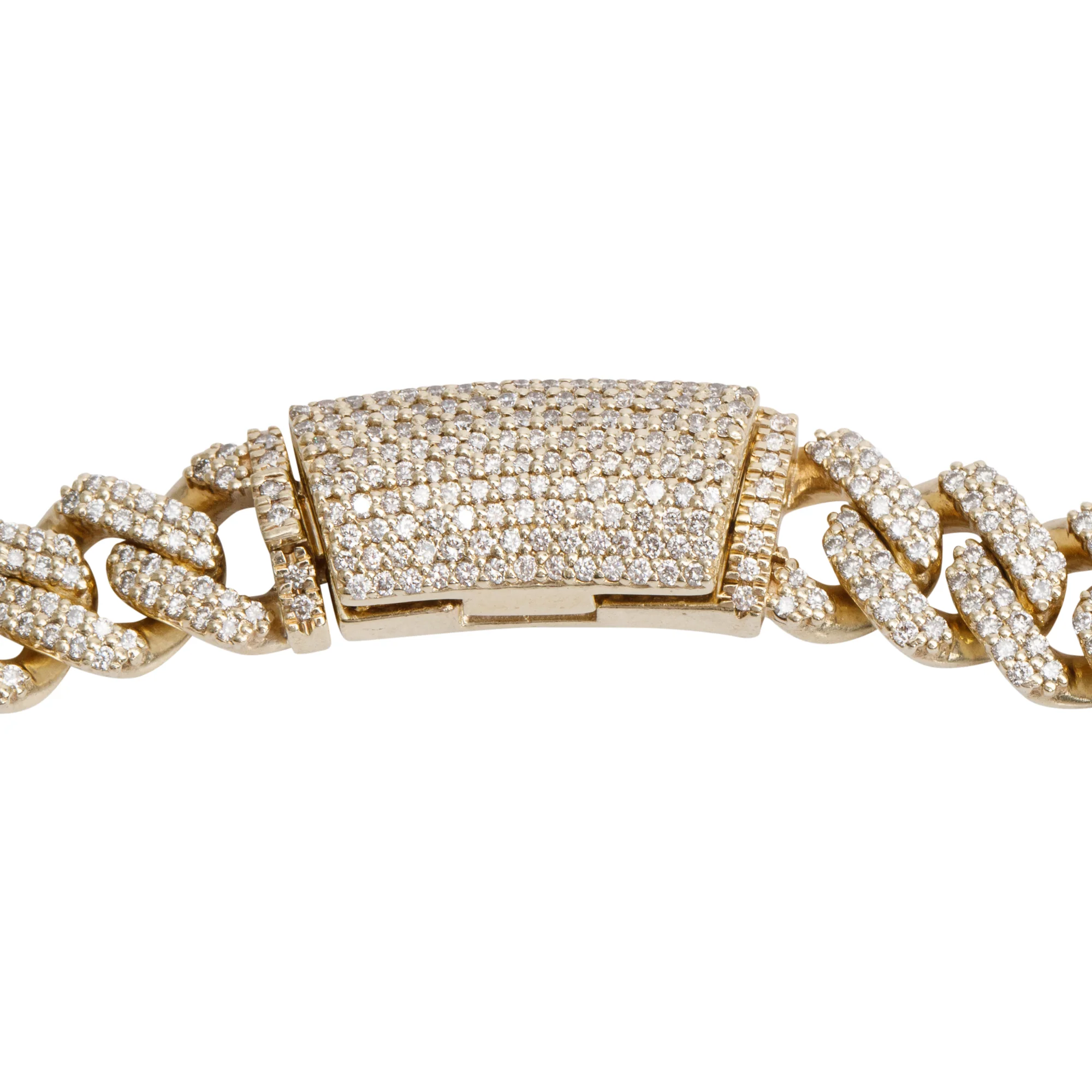 10k Yellow Gold 16.70 tcw. Pave Diamond Cuban Link Necklace - Image 4