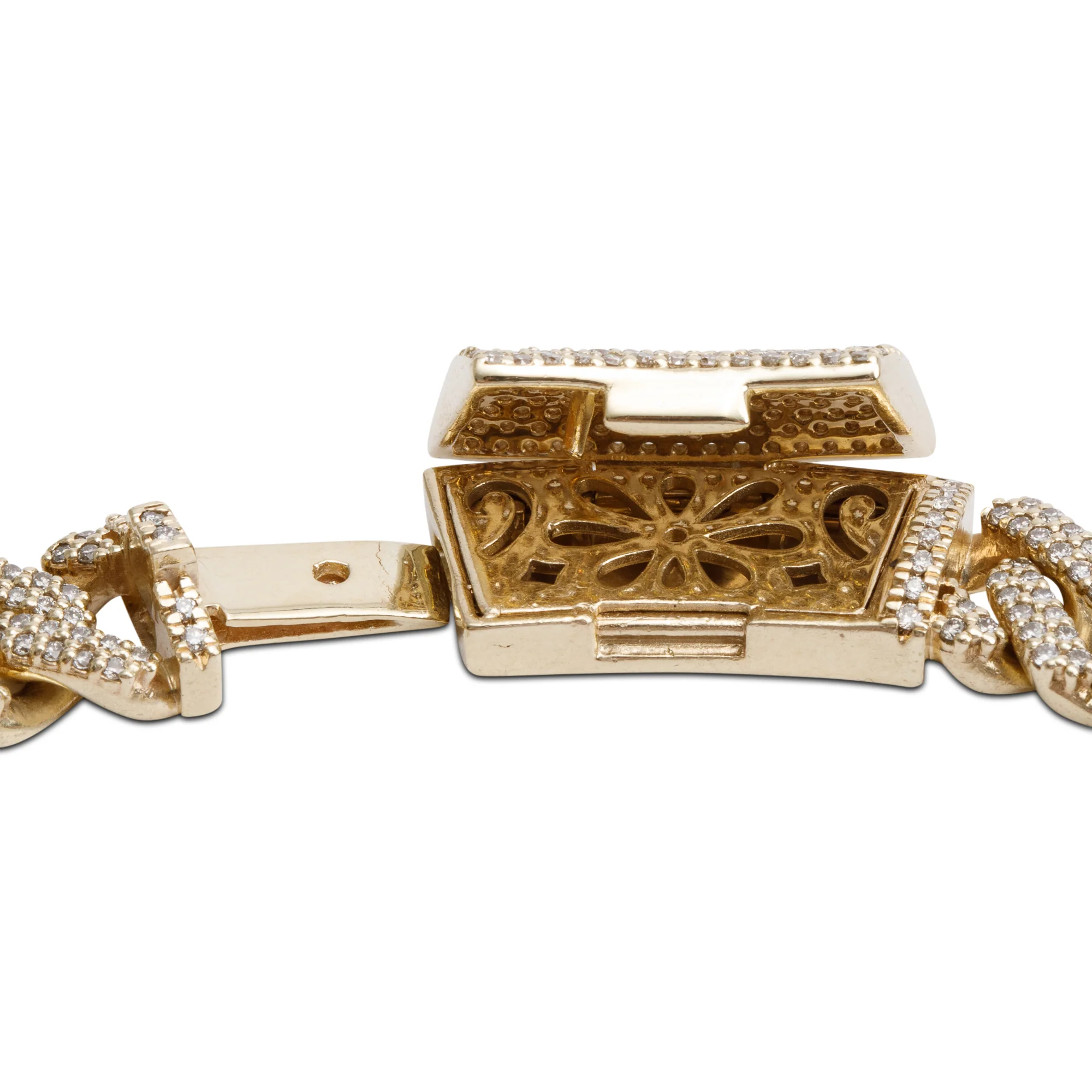 10k Yellow Gold 16.70 tcw. Pave Diamond Cuban Link Necklace - Image 5