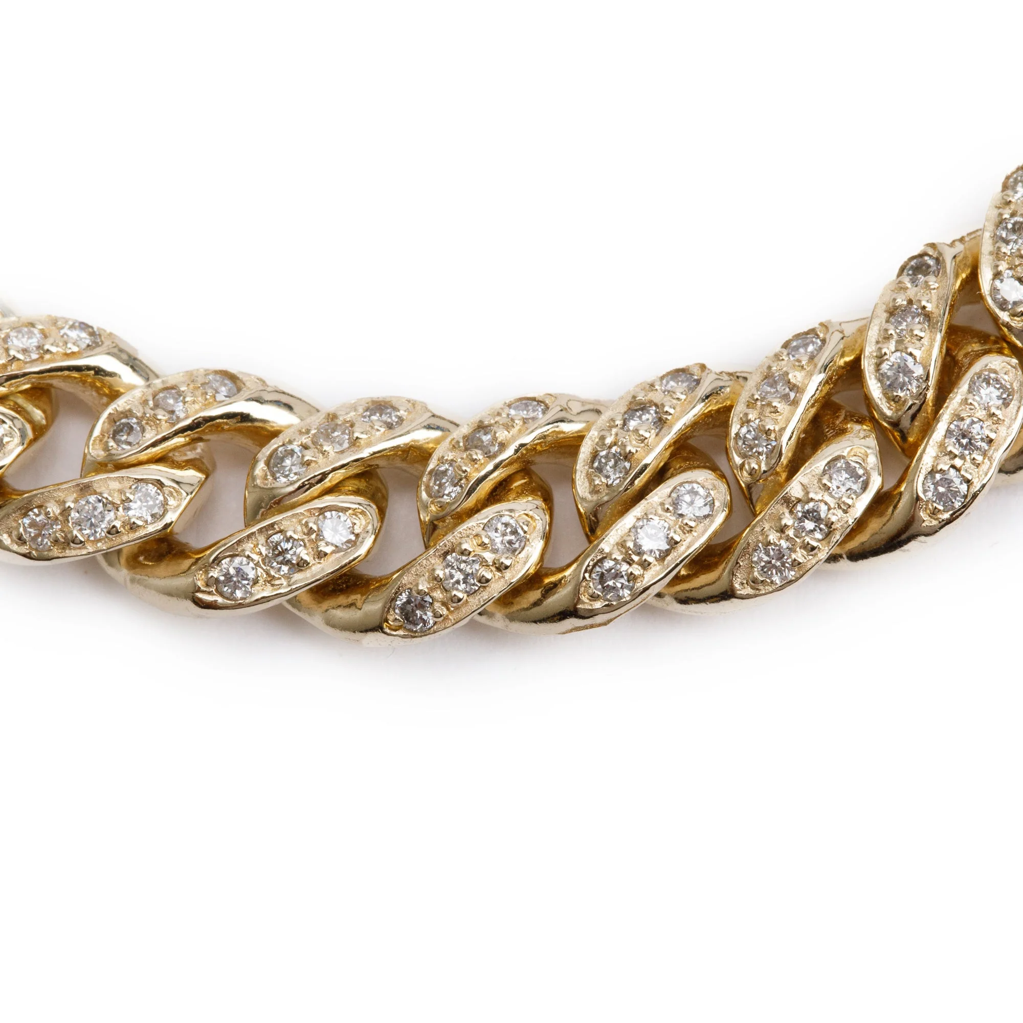 10k Yellow Gold 2.10 tcw. Diamond Cuban Link Bracelet - Image 2