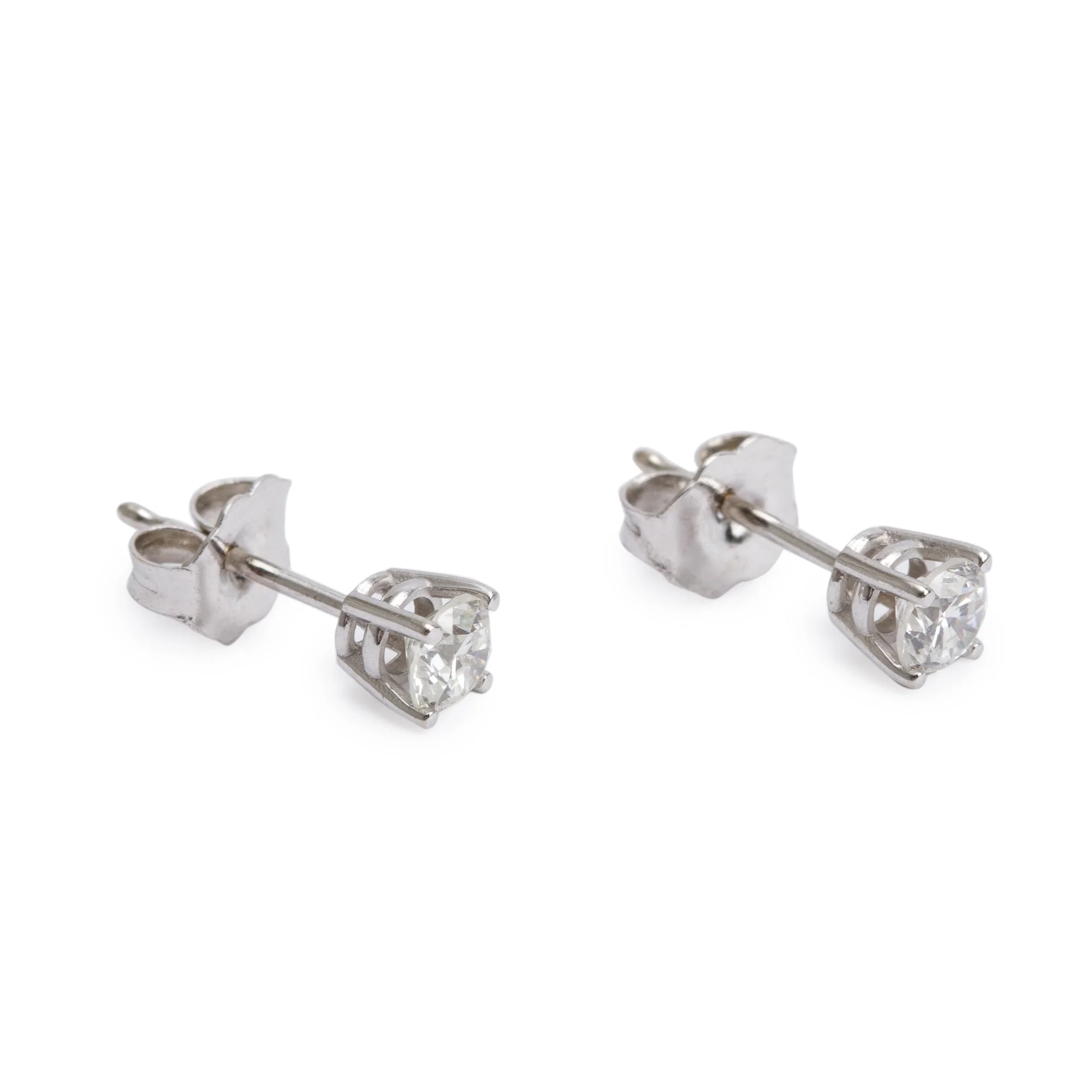 14k White Gold 0.44 tcw. Diamond Stud Earrings - Image 2