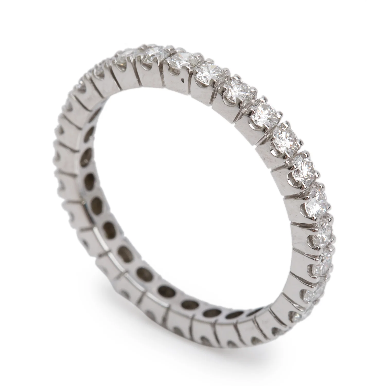 14k White Gold 1.16 tcw. Diamond Eternity Band Ring, Size 7 - Image 2