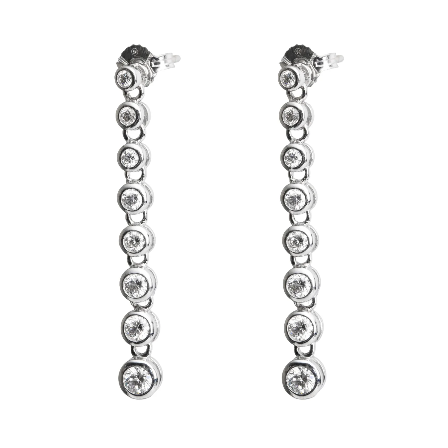 14k White Gold 1.24 tcw. Diamond Drop Earrings - Image 2