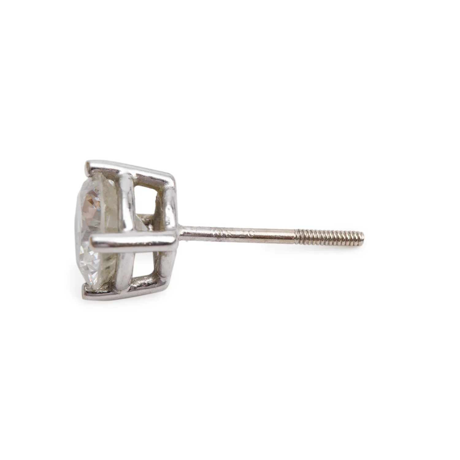 14k White Gold 1.45 tcw. Diamond Stud Earrings - Image 3