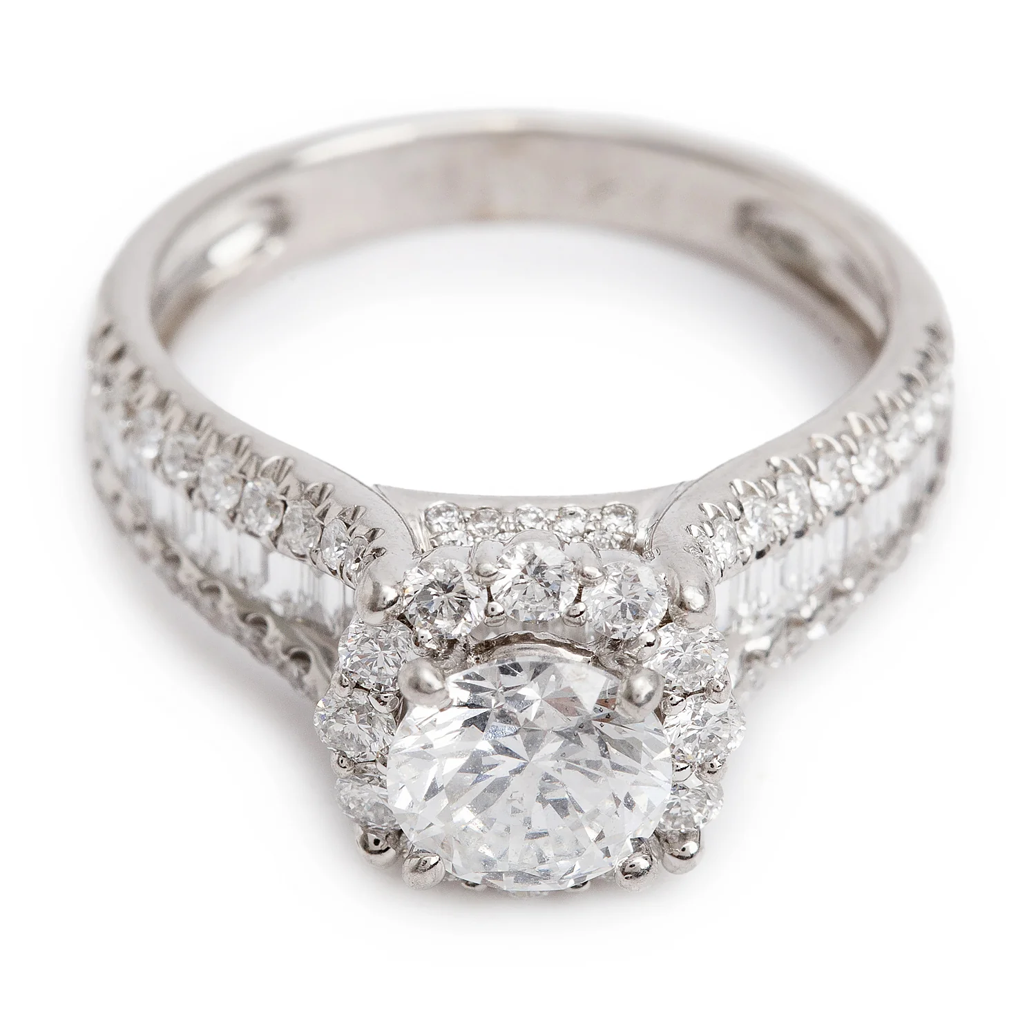 14k White Gold 2.23 tcw. Diamond Halo Top Engagement Ring, Size 6.5 - Image 2
