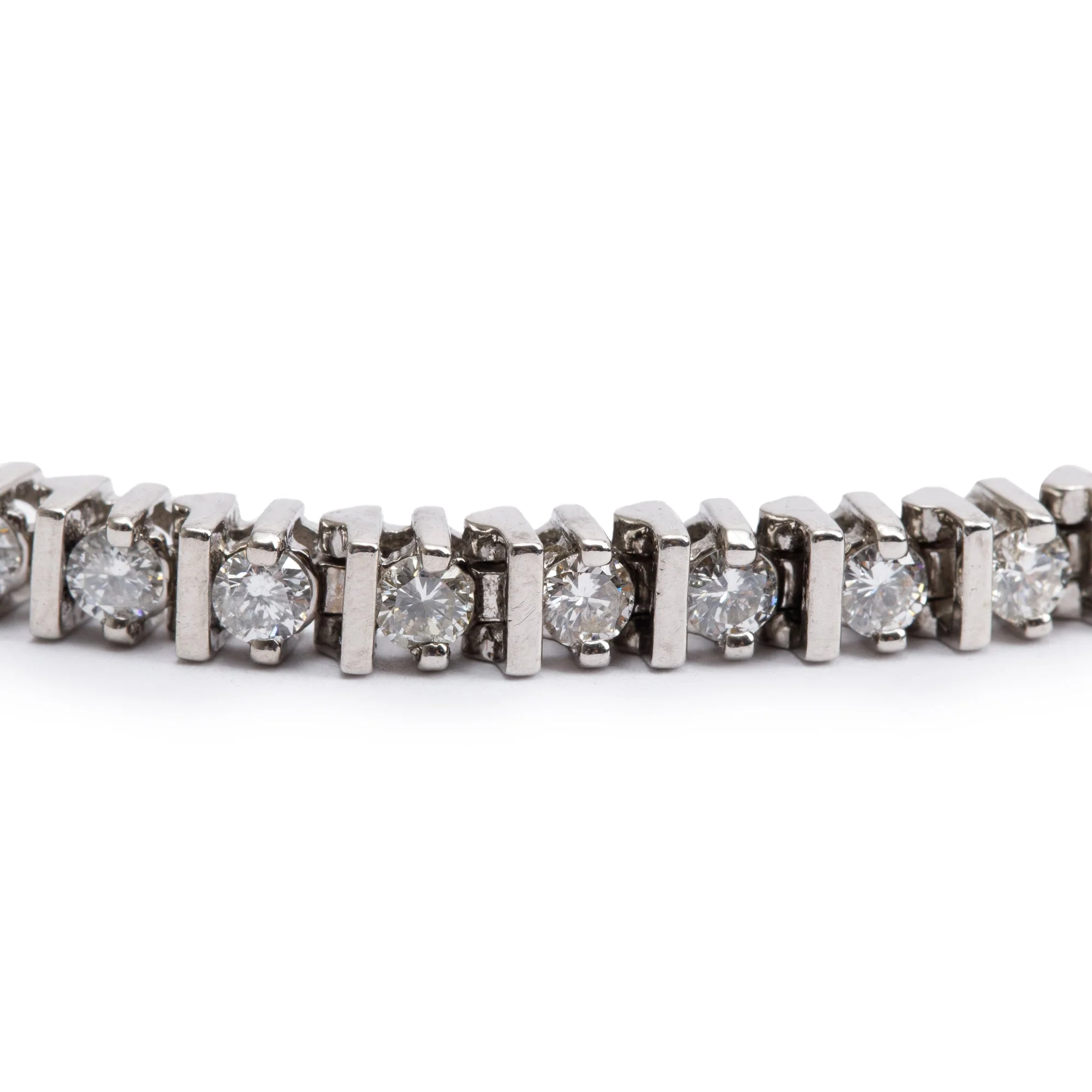 14k White Gold 3.00 tcw. Diamond Tennis Bracelet - Image 2