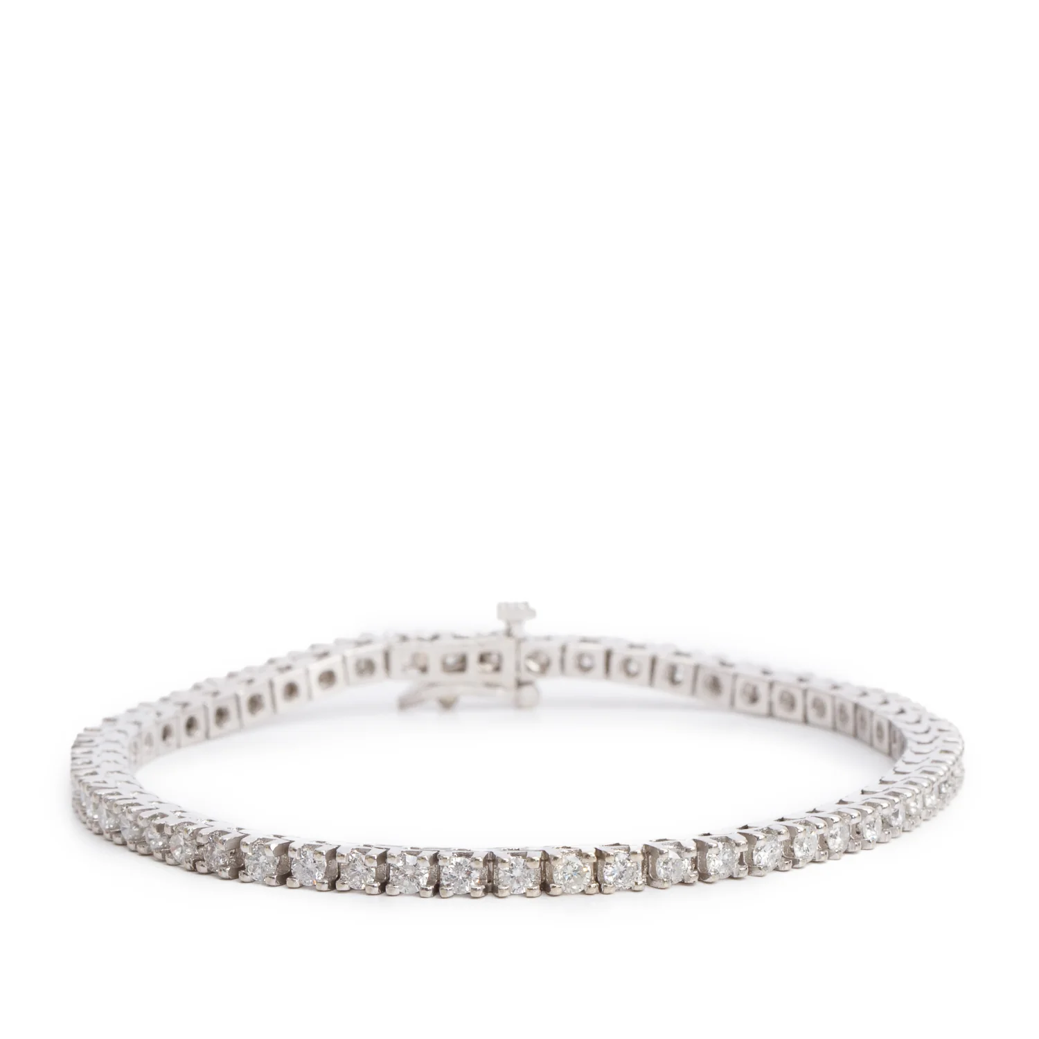 14k White Gold 3.06 tcw. Diamond Tennis Bracelet