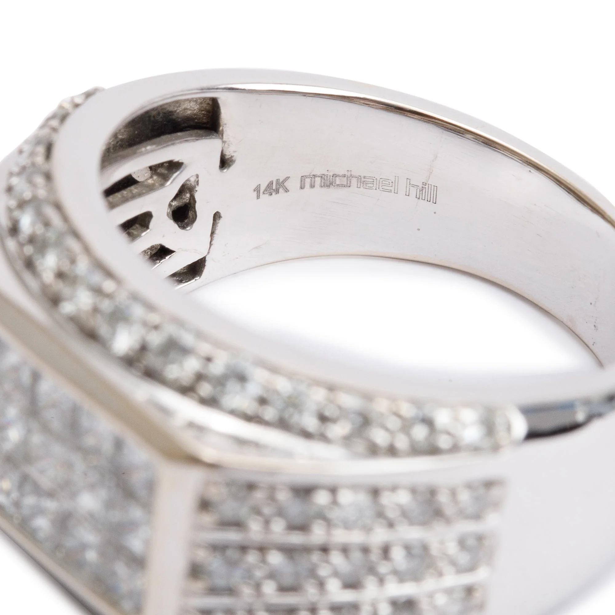 14k White Gold Diamond Cluster Ring, Size 9 - Image 4