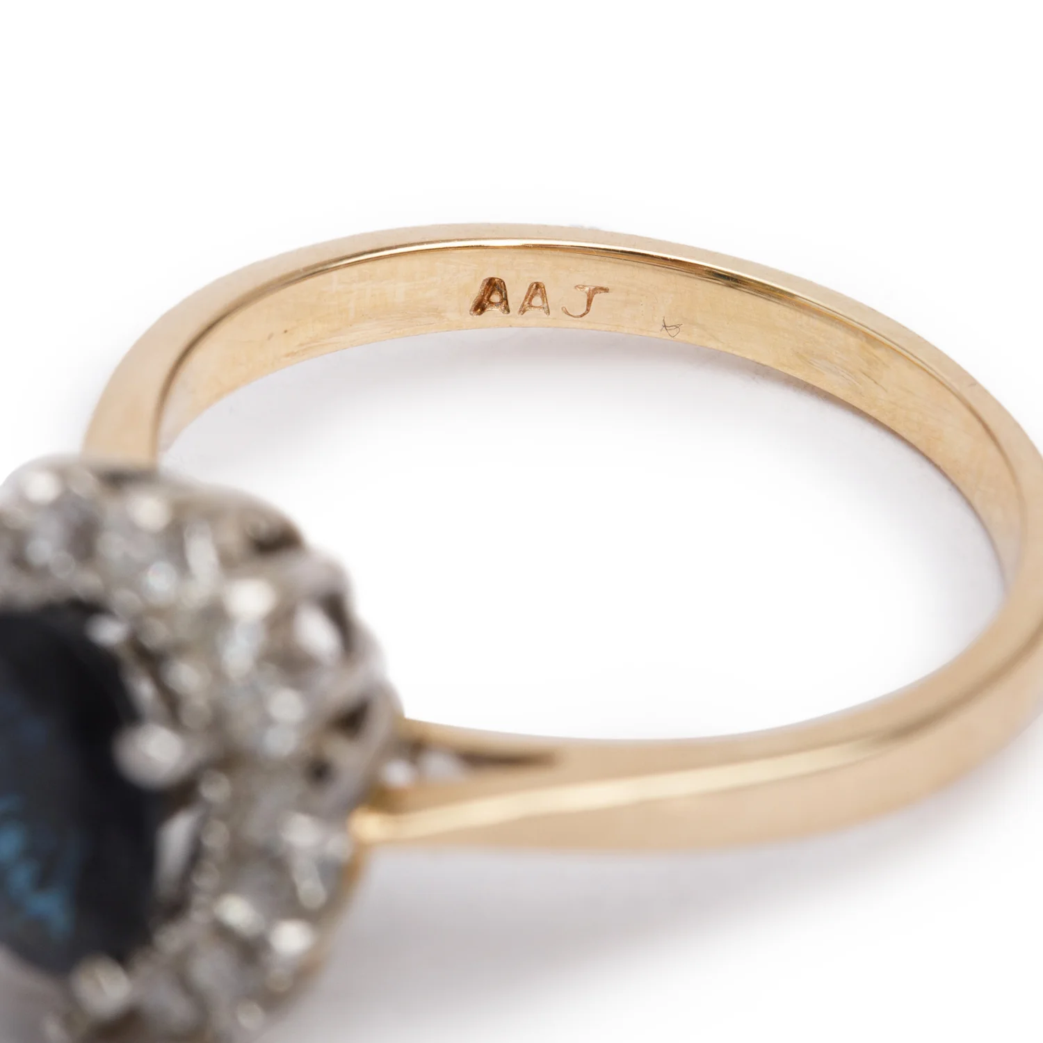 14k Yellow and White Gold Sapphire and Diamond Ring, Size 7.25 - Image 4