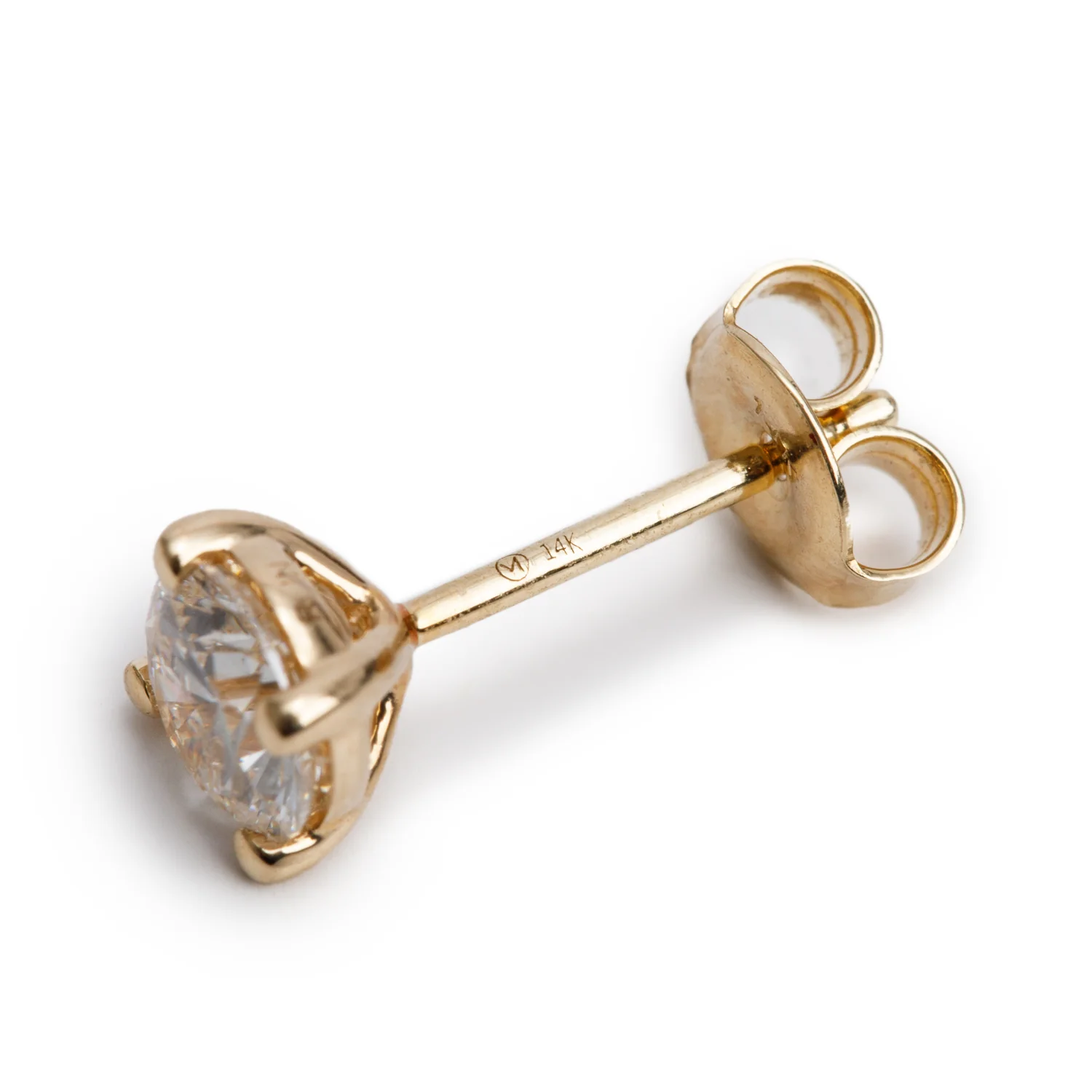 14k Yellow Gold 1.11 tcw. Diamond Stud Earrings - Image 3