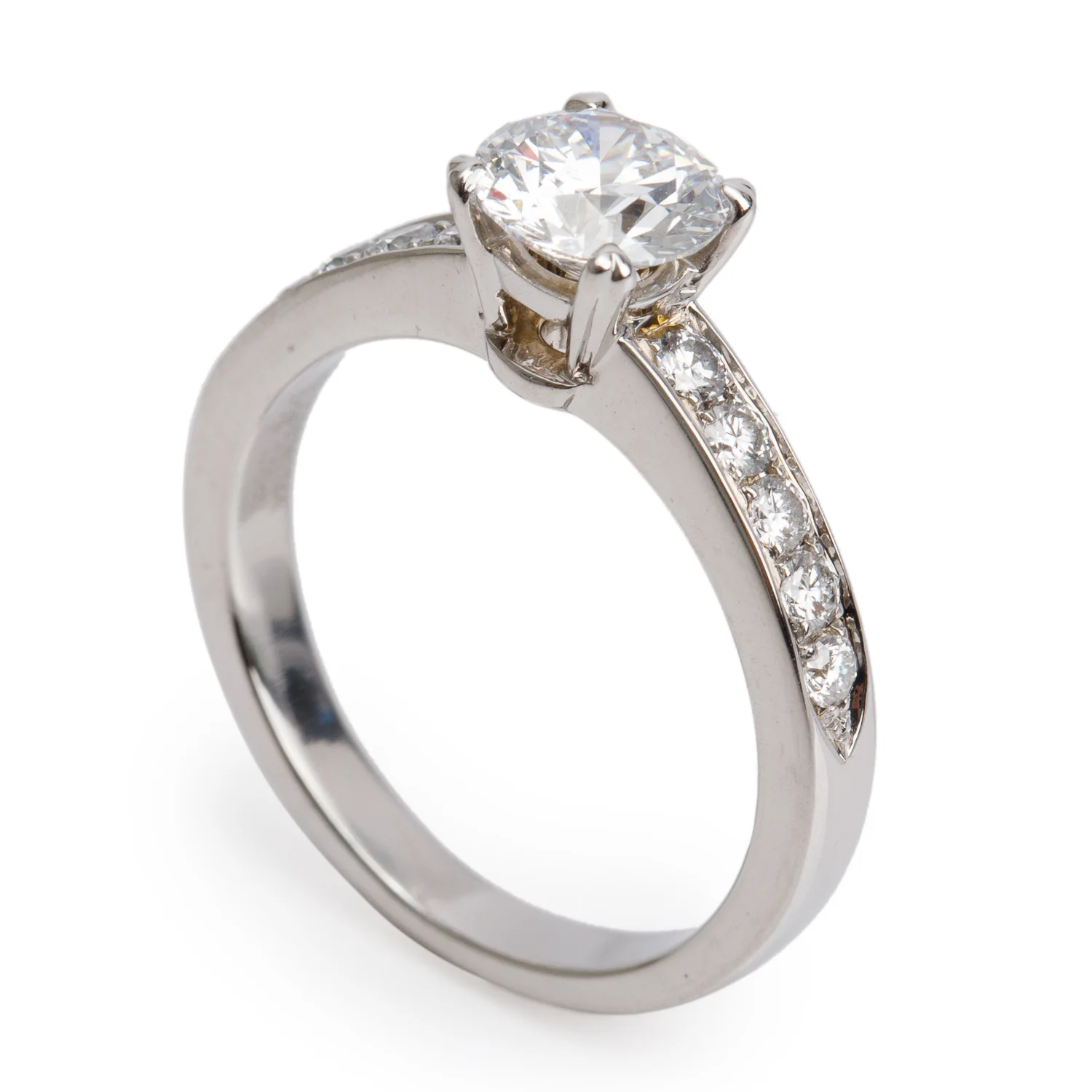 18k White Gold 1.01 ct. Round Cut Diamond Engagement Ring, Size 7 w/ GIA Certificate - Image 4