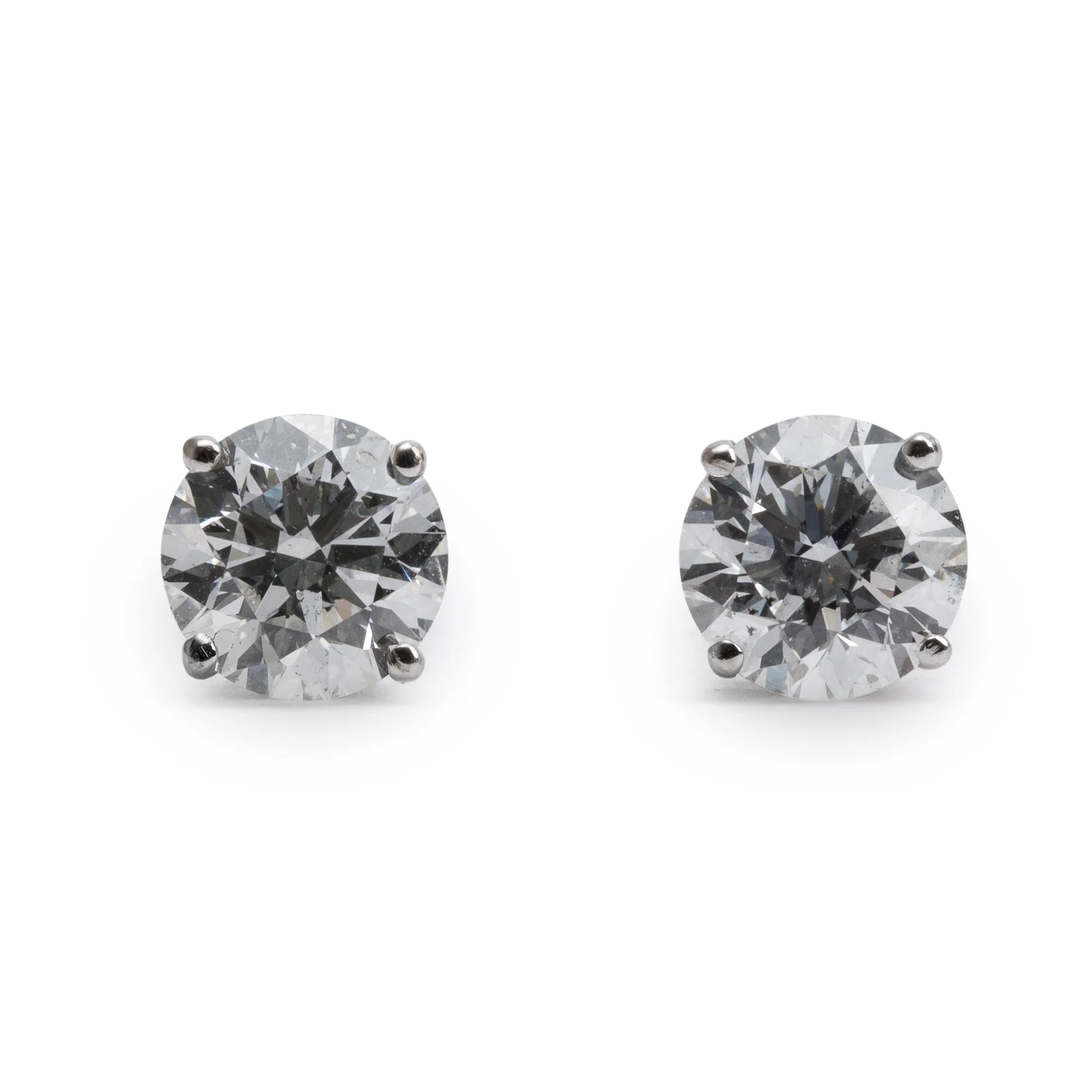18k White Gold 2.05 tcw. Diamond Stud Earrings