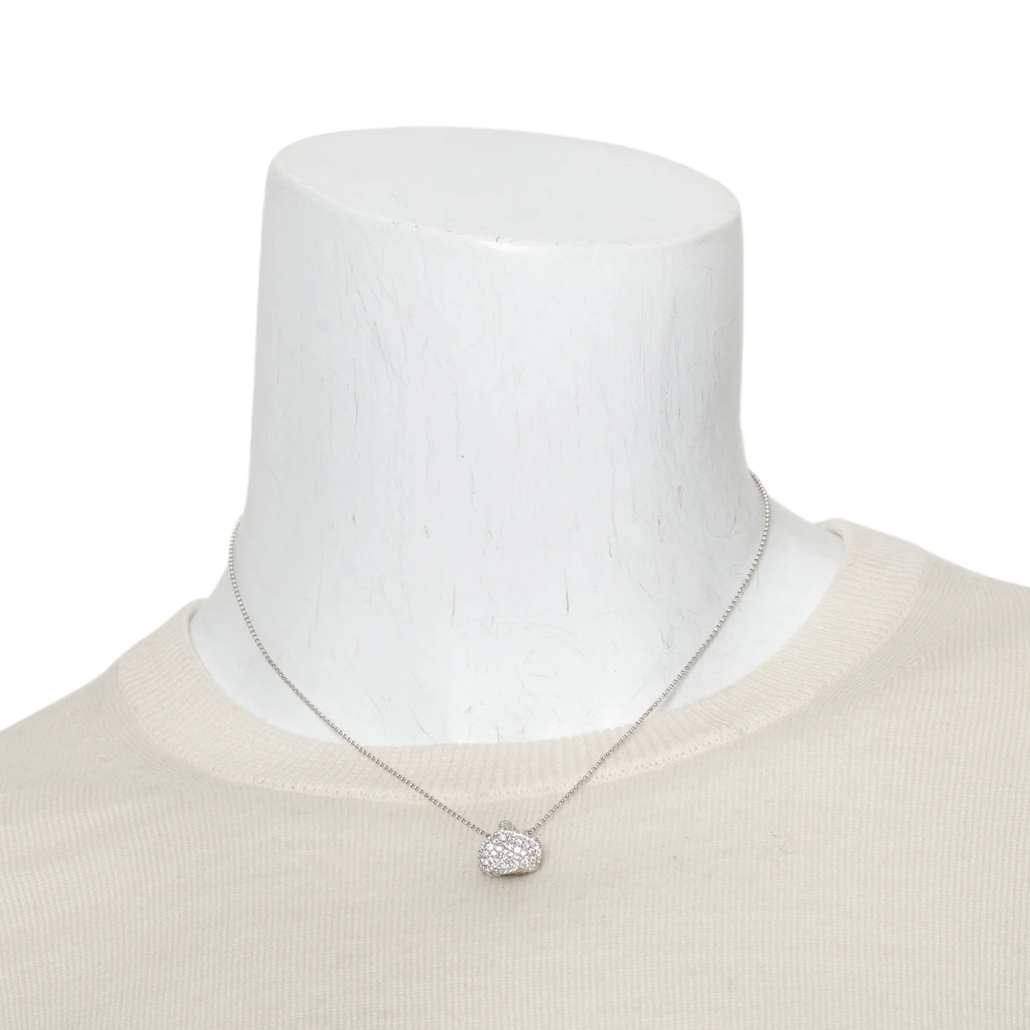 18k White Gold 3.00 tcw. Pave Diamond Pendant Necklace - Image 2