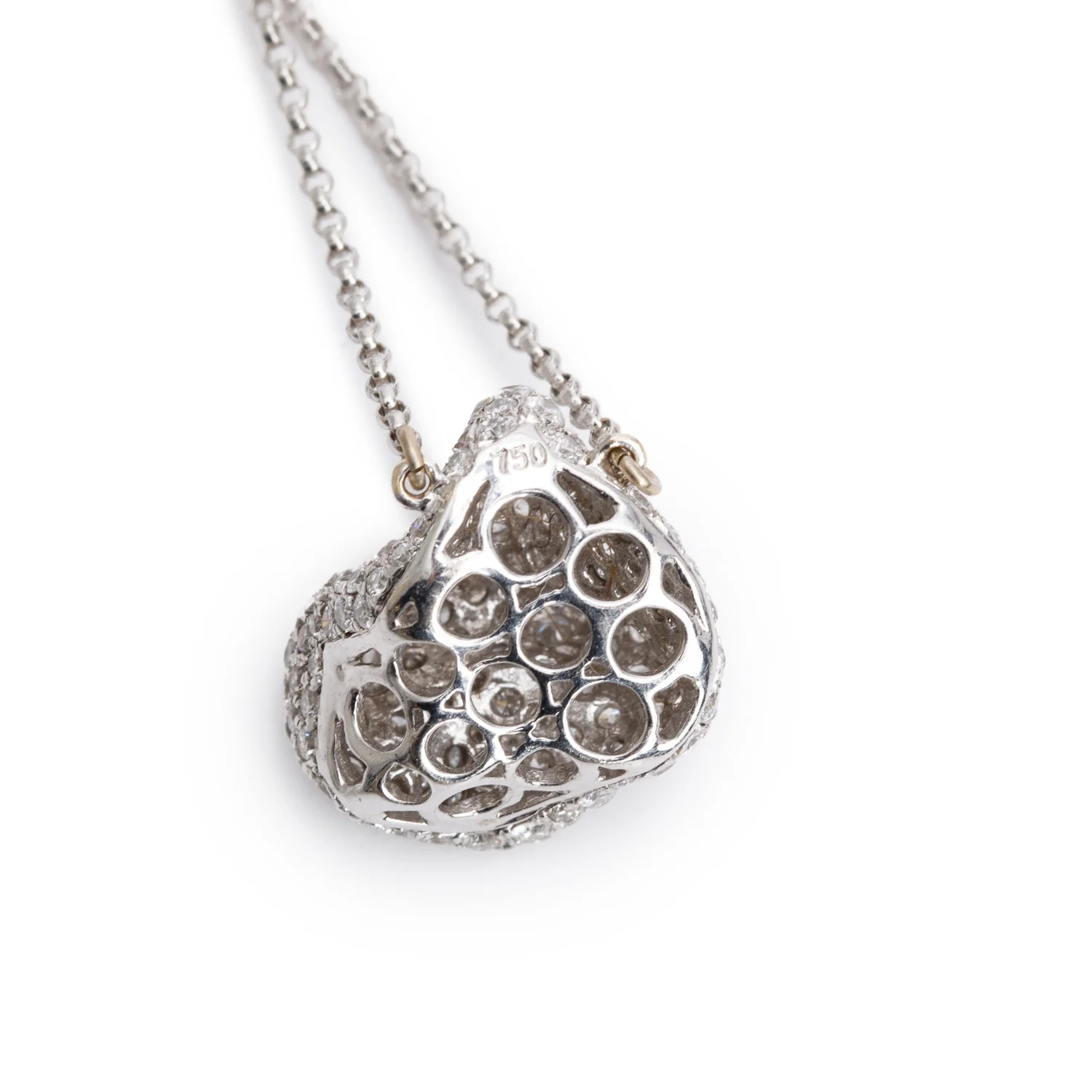 18k White Gold 3.00 tcw. Pave Diamond Pendant Necklace - Image 4