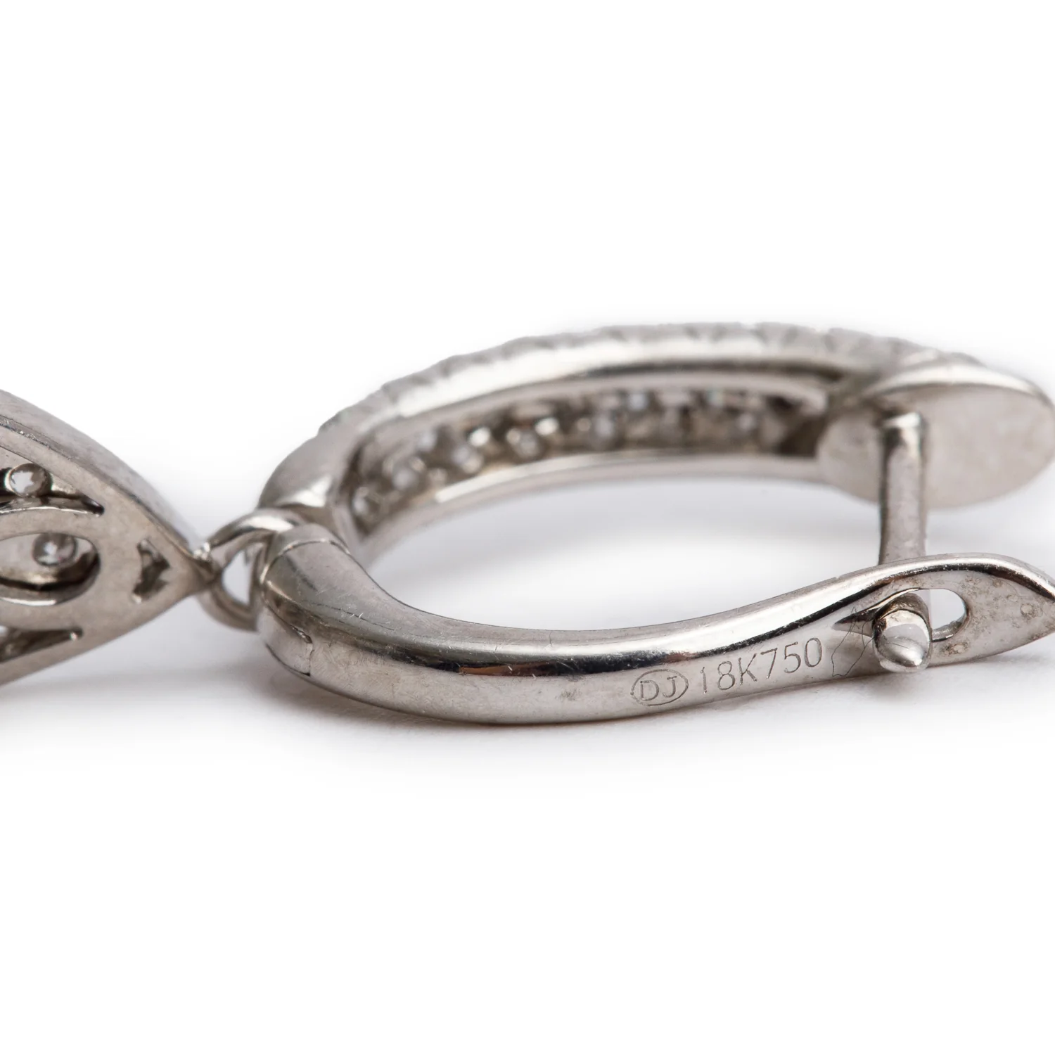 18k White Gold 3.86 tcw. Pave Diamond Drop Earrings - Image 2
