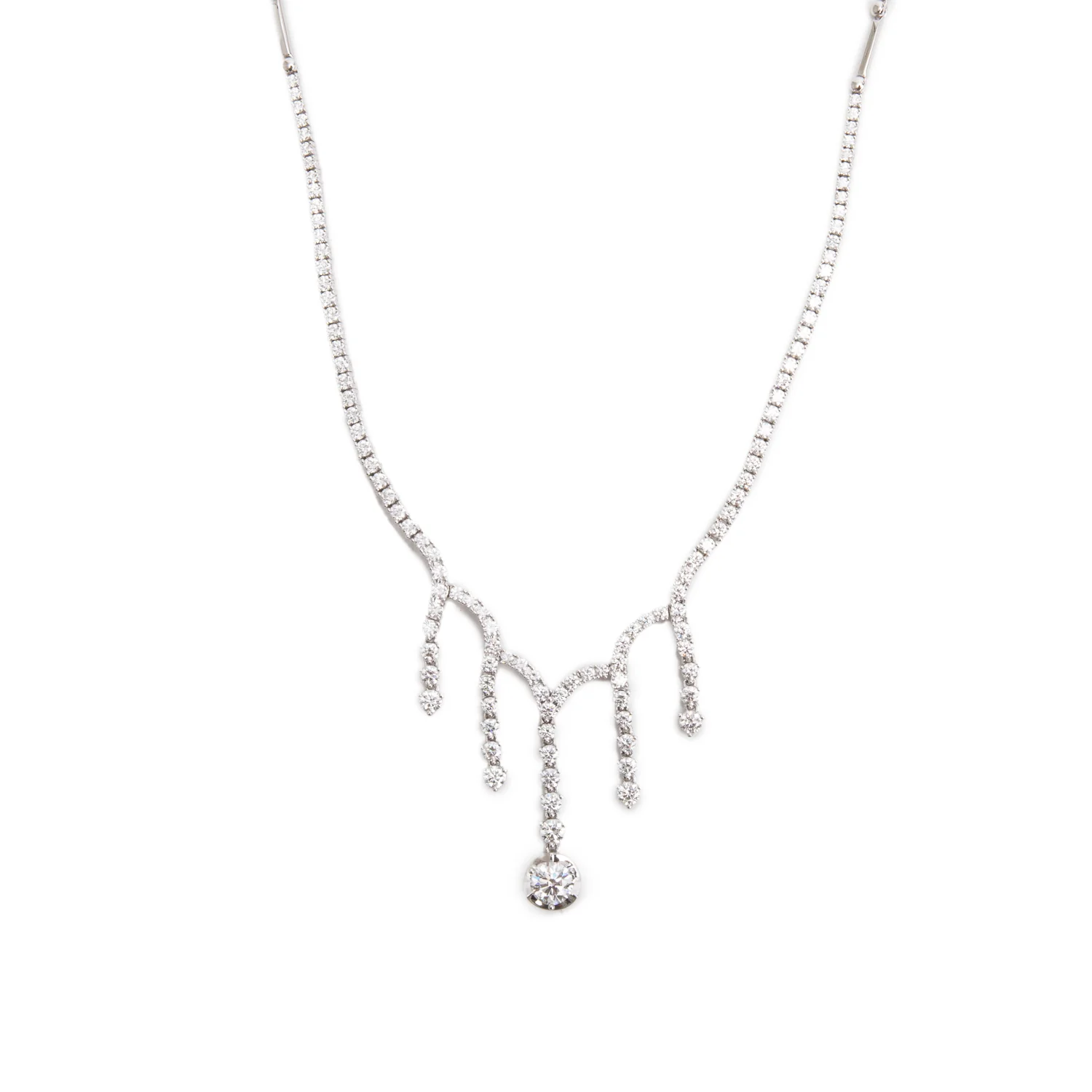 18k White Gold 5.19 tcw. Diamond Necklace