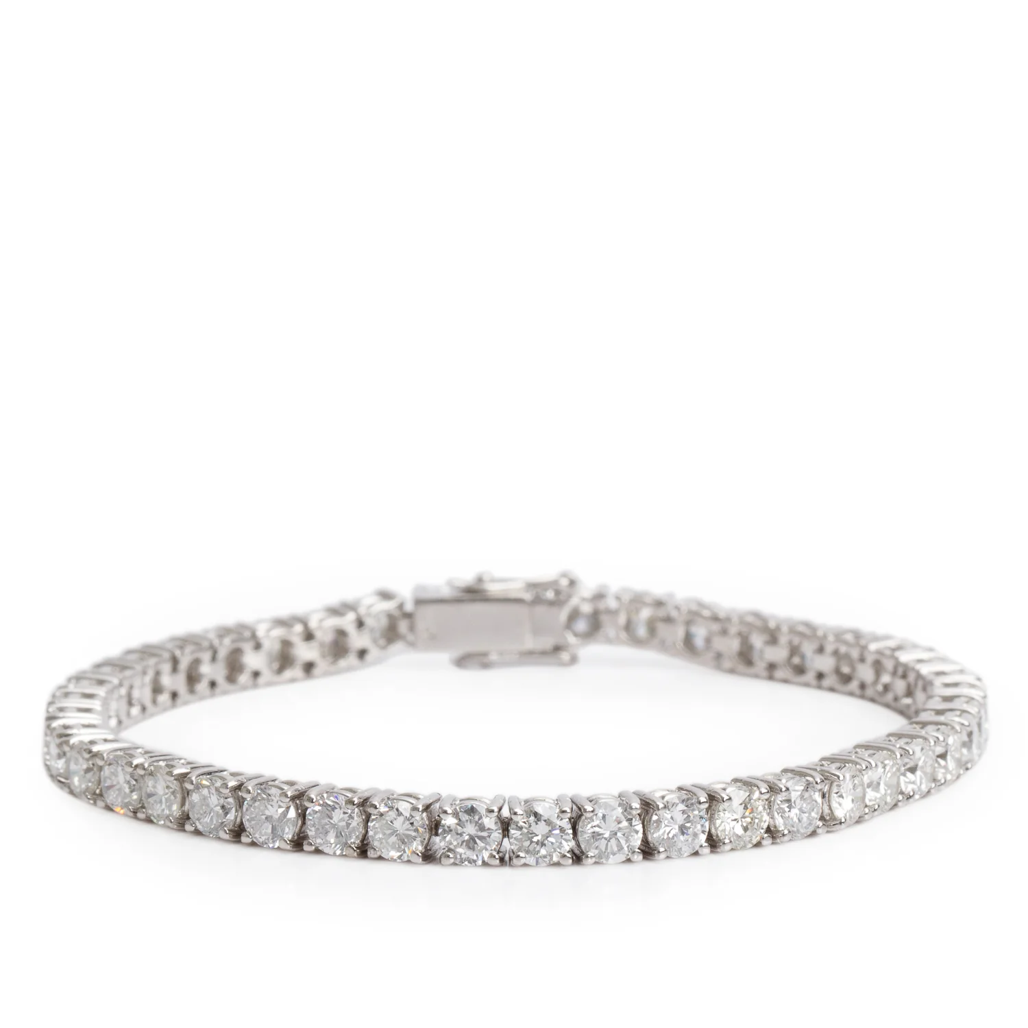 18k White Gold 7.98 tcw. Diamond Tennis Bracelet