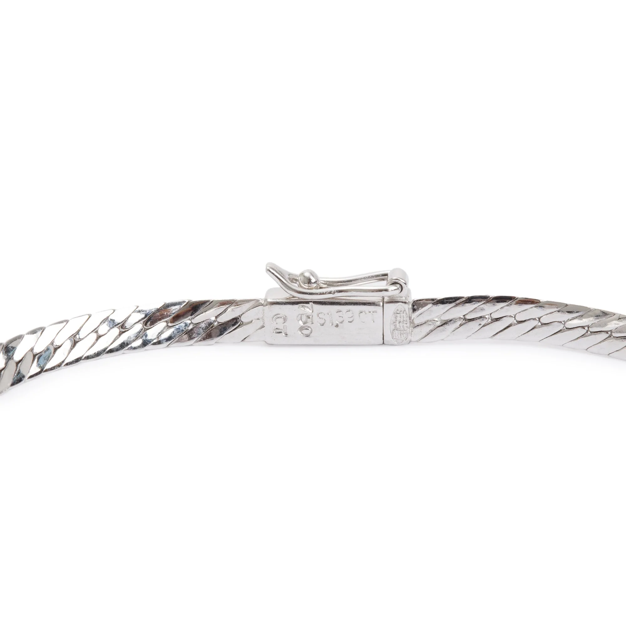 18k White Gold Blue Sapphire & Diamond Bracelet - Image 2