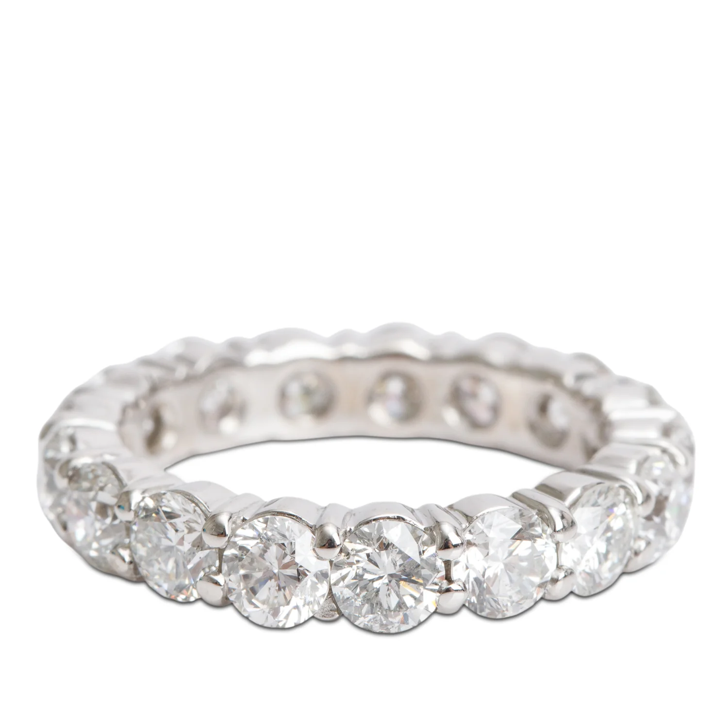 18k White Gold Diamond Eternity Wedding Ring, Size 6.5