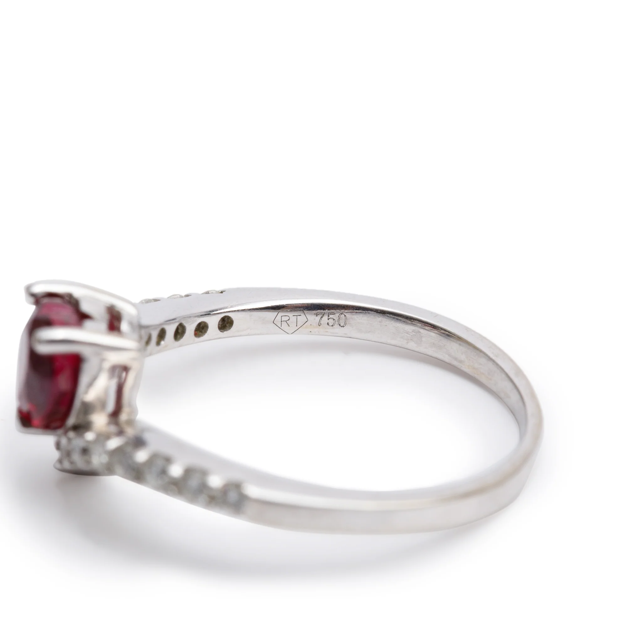 18k White Gold Ruby and Diamond Ring, Size 5.5 - Image 3