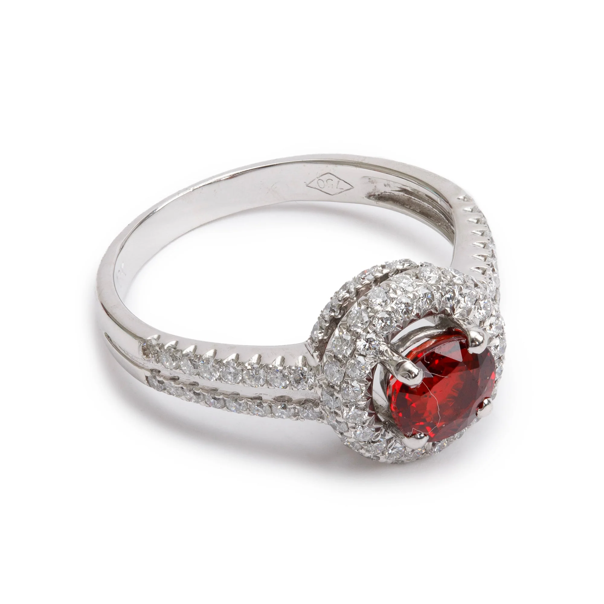18k White Gold Ruby and Diamond Ring, Size 6.75 - Image 2