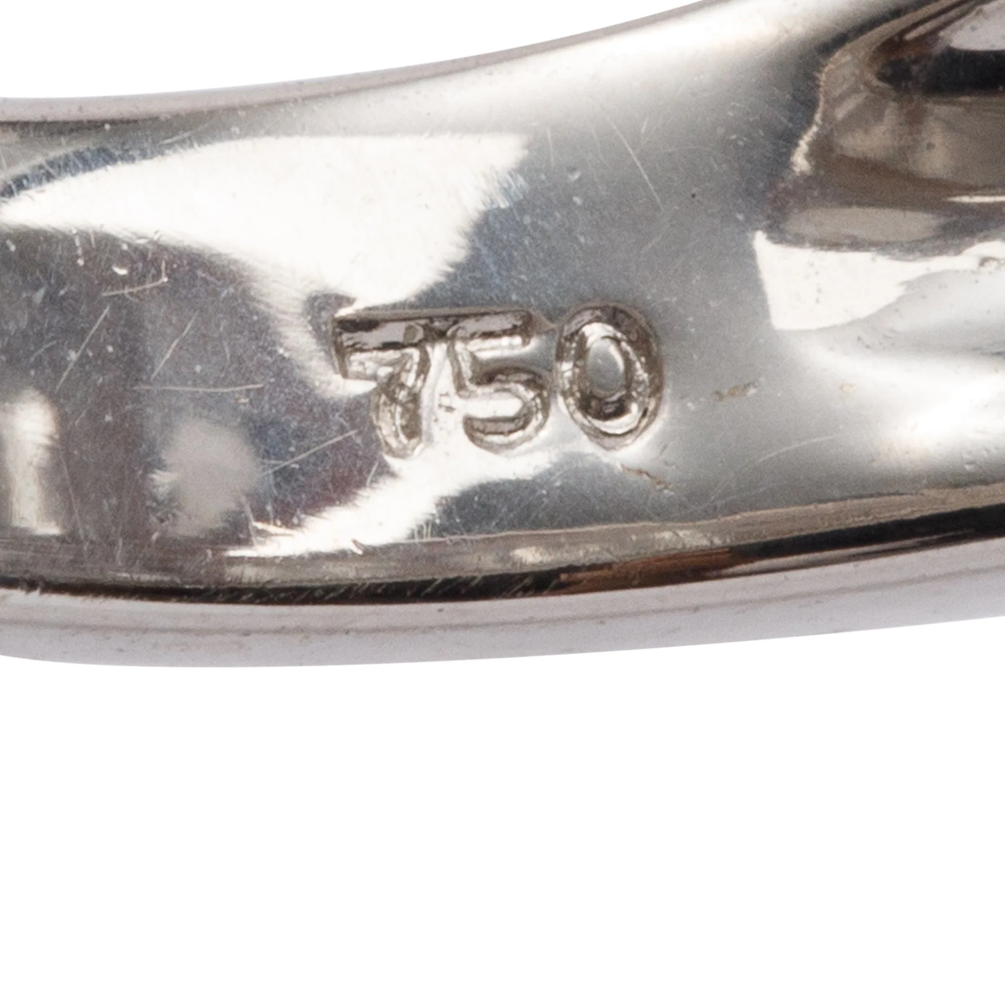18k White Gold Single Row Diamond Bypass Ring, Size 6 - Image 4