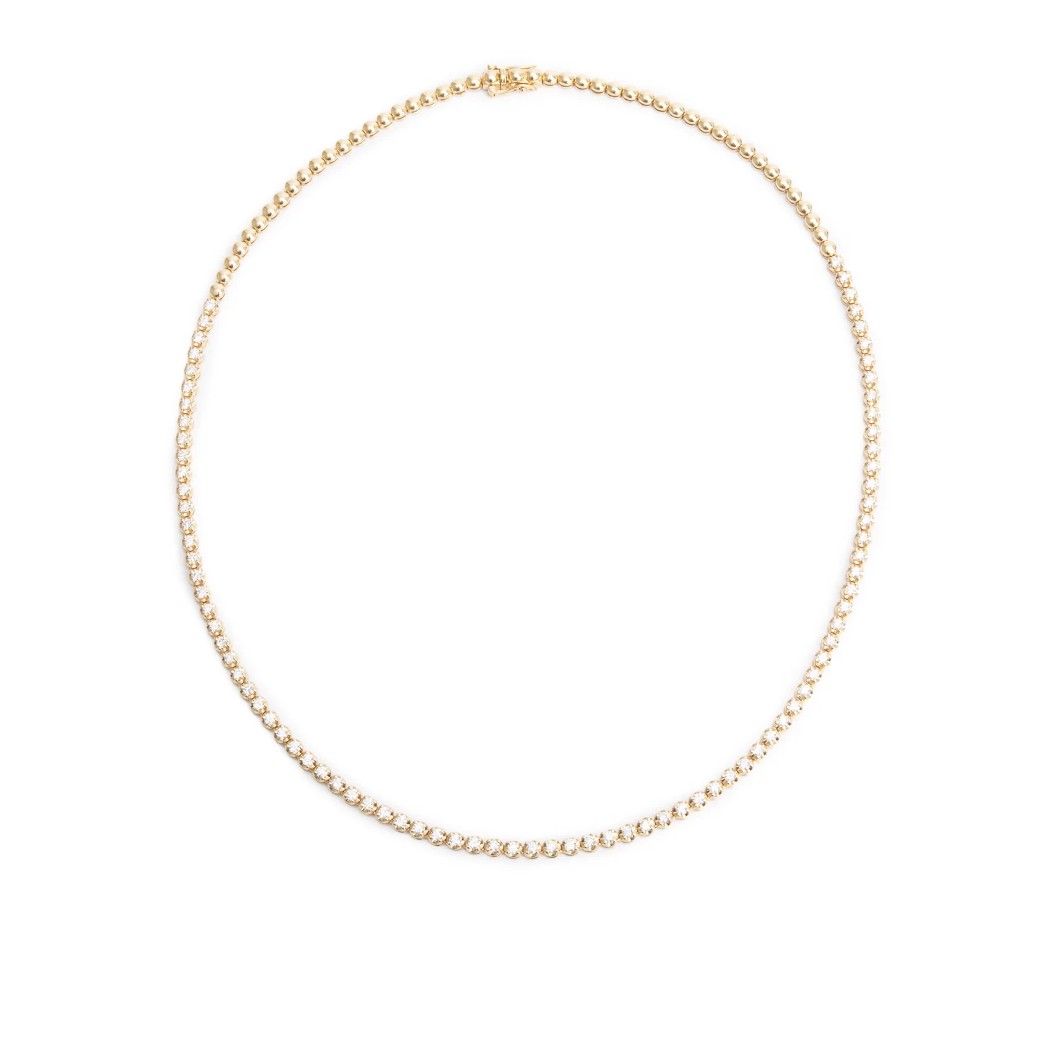 18k Yellow Gold 2.76 tcw. Diamond Tennis Necklace