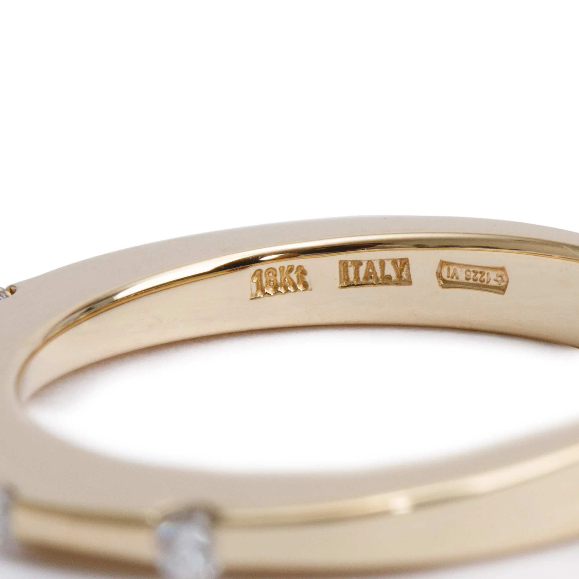 18k Yellow Gold Diamond Band Ring, Size 6.25 - Image 2