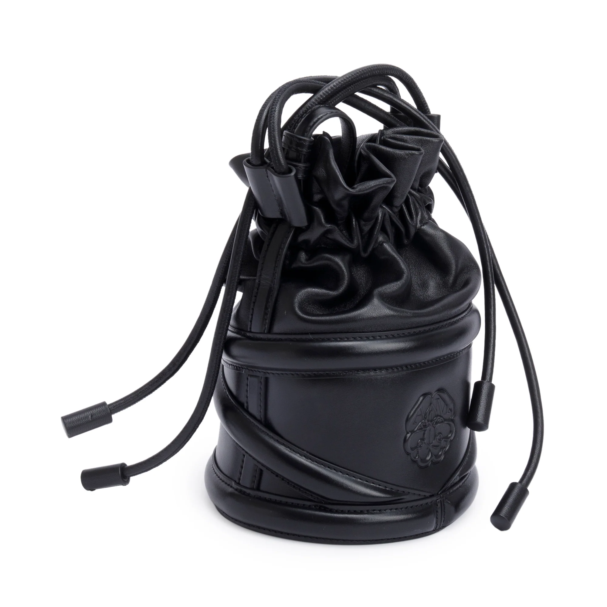 Alexander McQueen Black Calfskin Leather The Soft Curve Bucket Bag w/ Box - Image 7