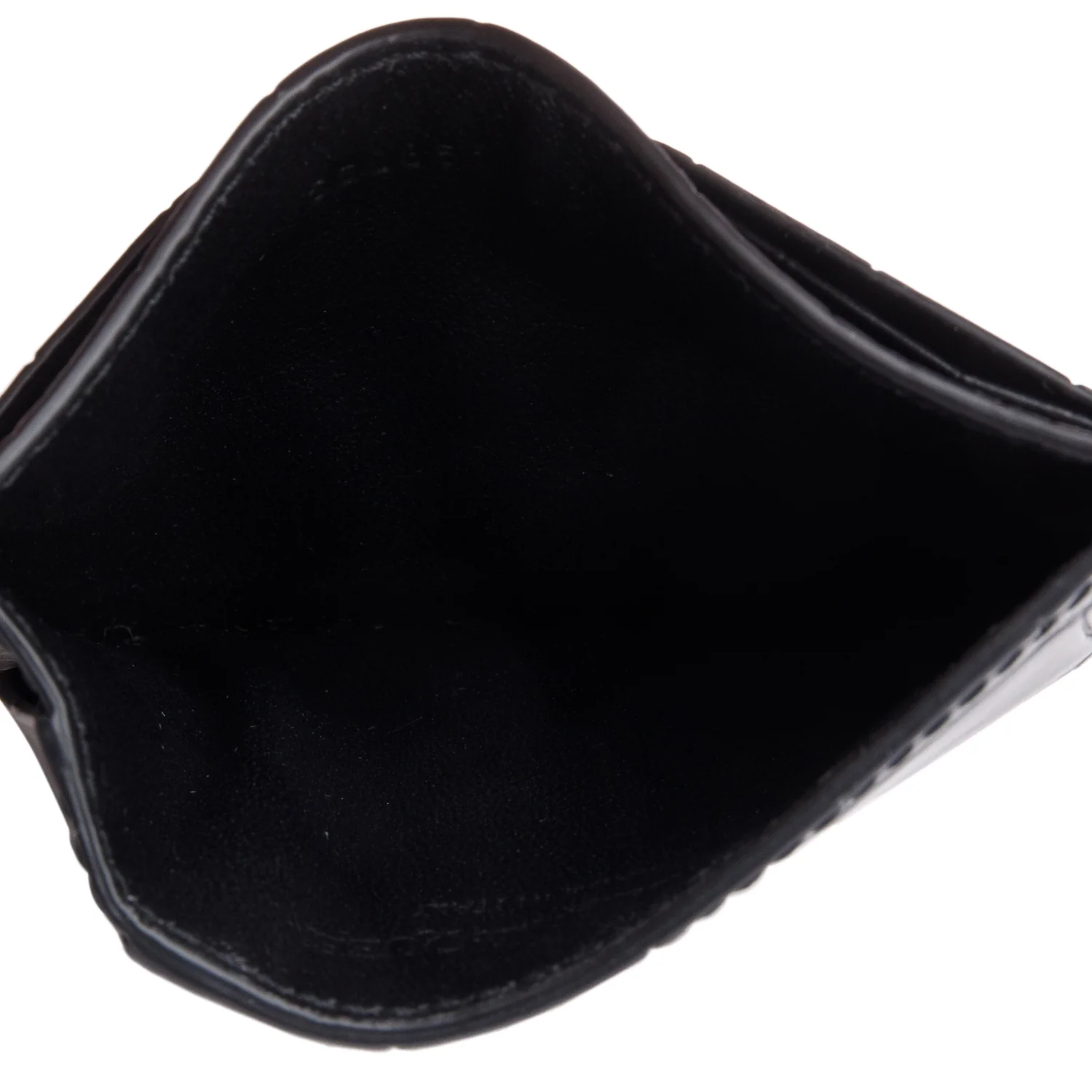 Alexander McQueen Black Croc Embossed Leather Skull Card Holder - Image 6