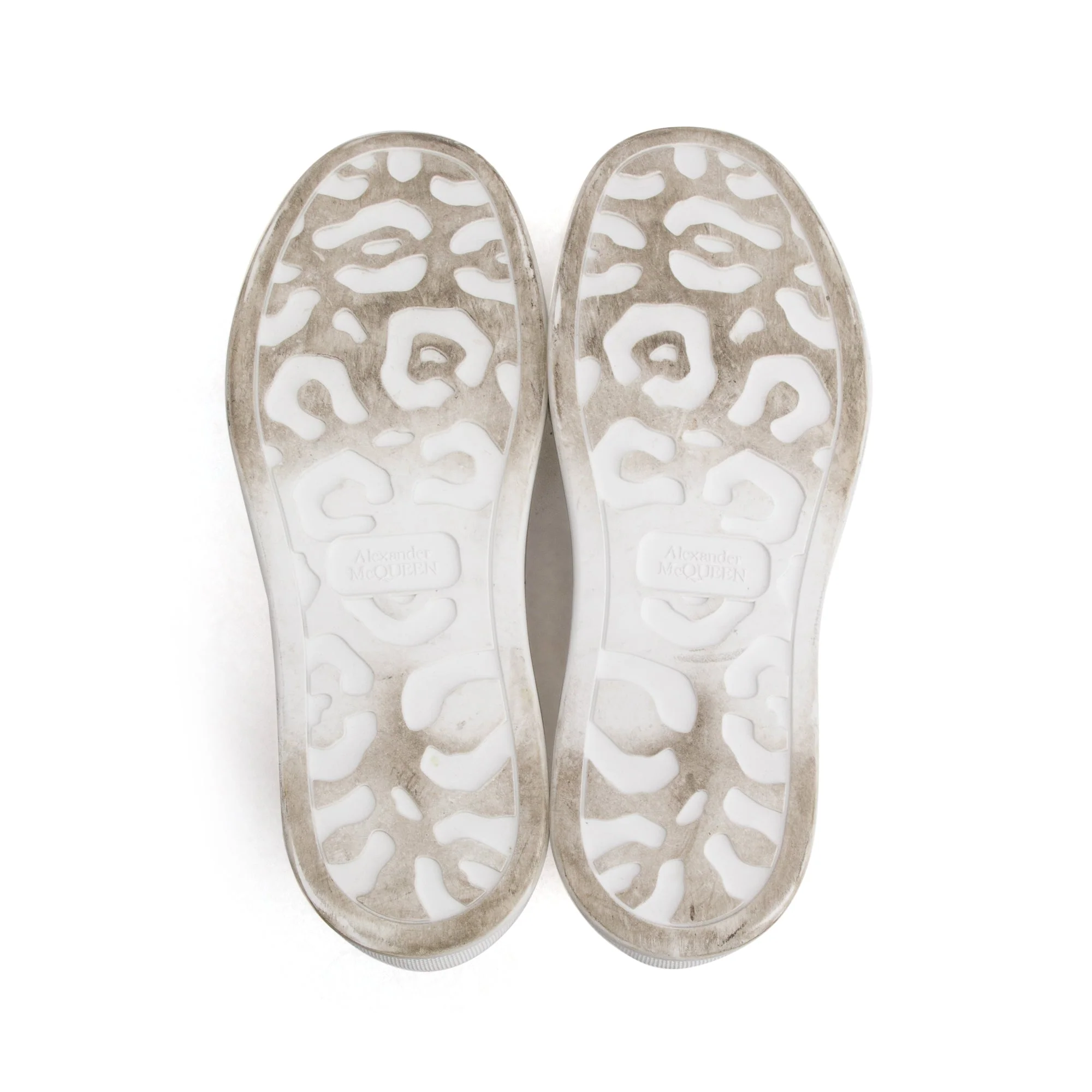 Alexander McQueen White Canvas Suede Deck Plimsoll Sneakers, Size 41.5 w/ Box - Image 7