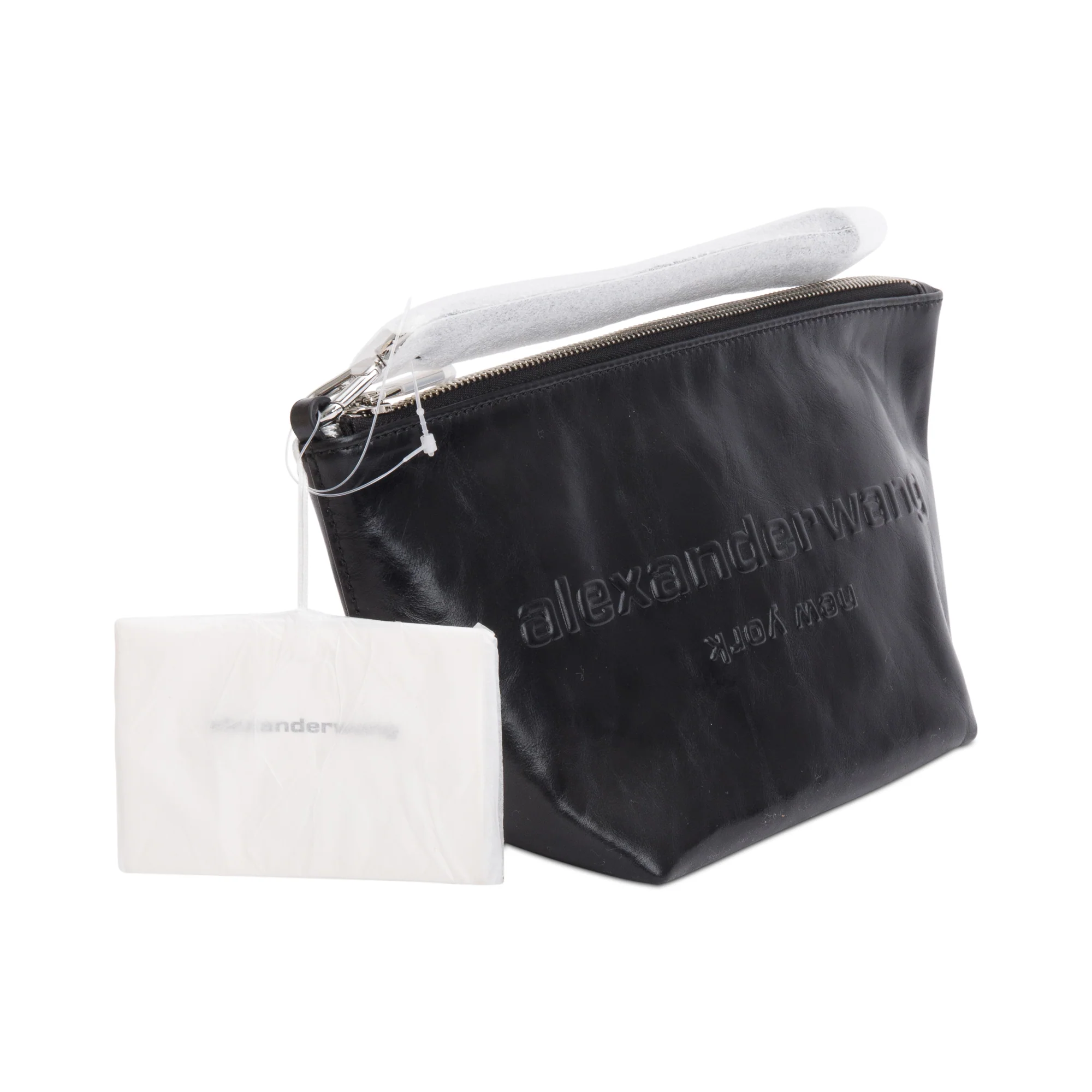 Alexander Wang Black Crackle Patent Leather Punch Wristlet Pouch - Image 2