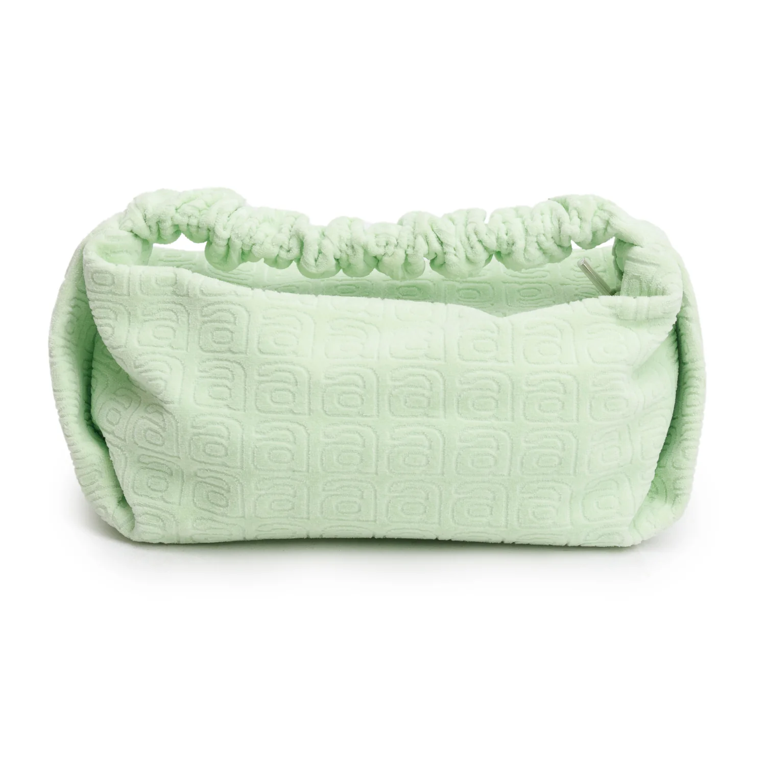 Alexander Wang Green Velour Small Jacquard Scrunchie Bag - Image 3