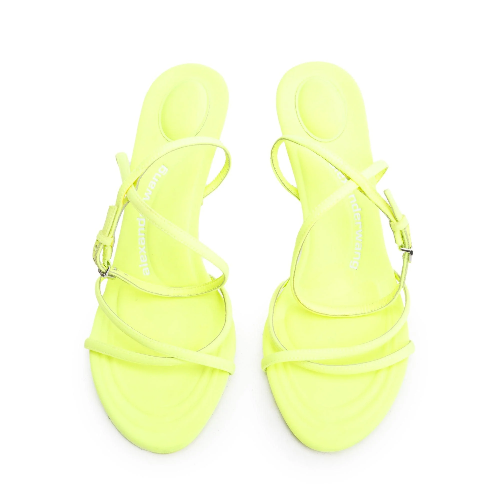 Alexander Wang Neon Green Fabric Dahlia T-Strap Sandals, Size 39 w/ Box