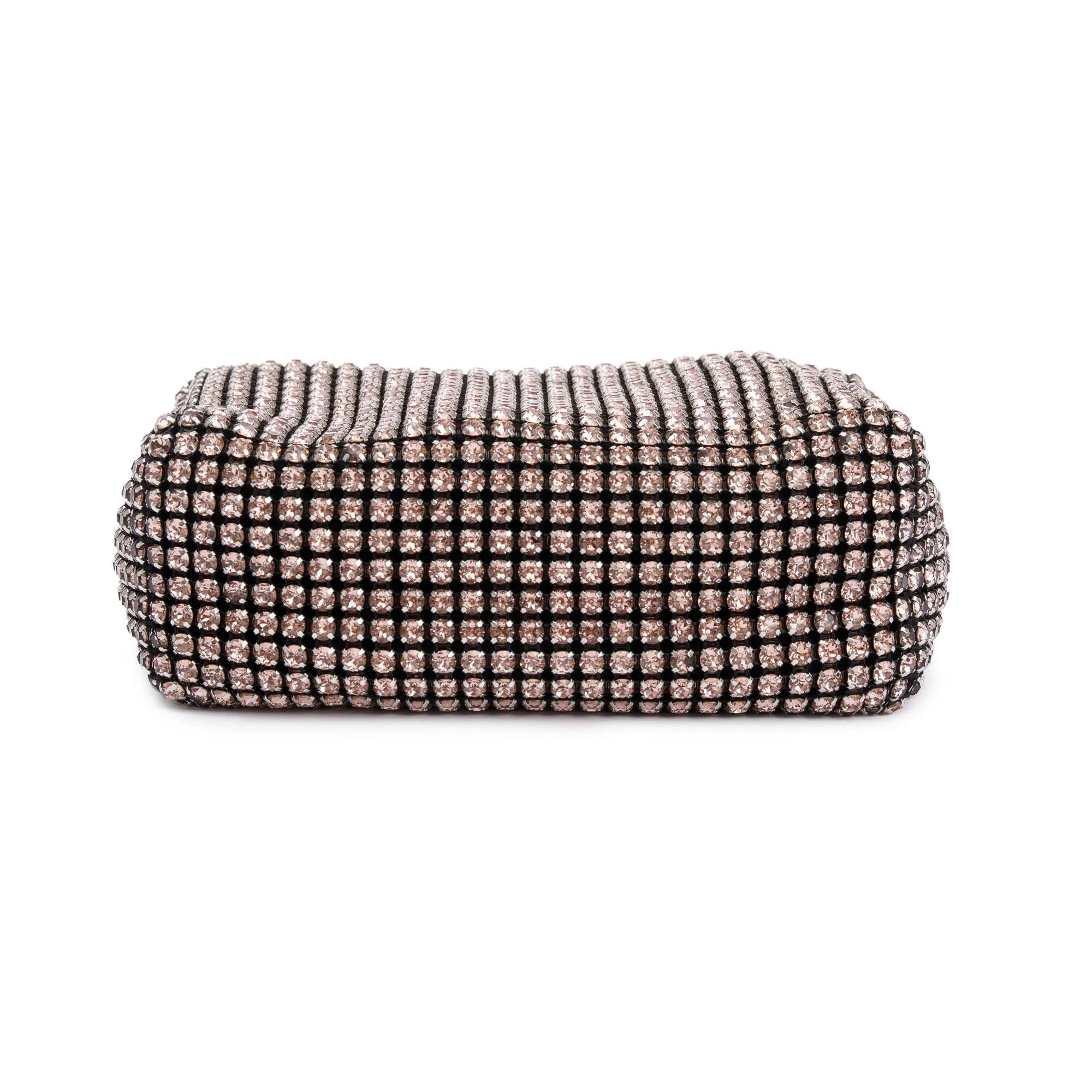 Alexander Wang Pink Crystal Mesh Black Leather Trimmed Heiress Handle Pouch - Image 4