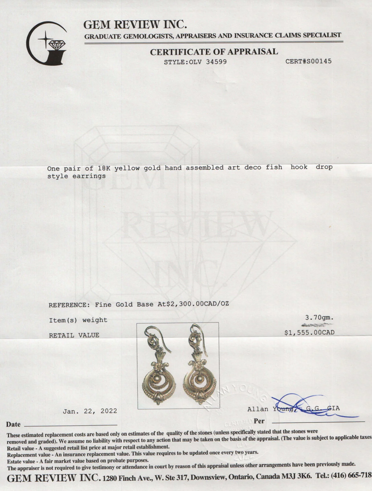 Antique Art Deco Drop Earrings - Image 2