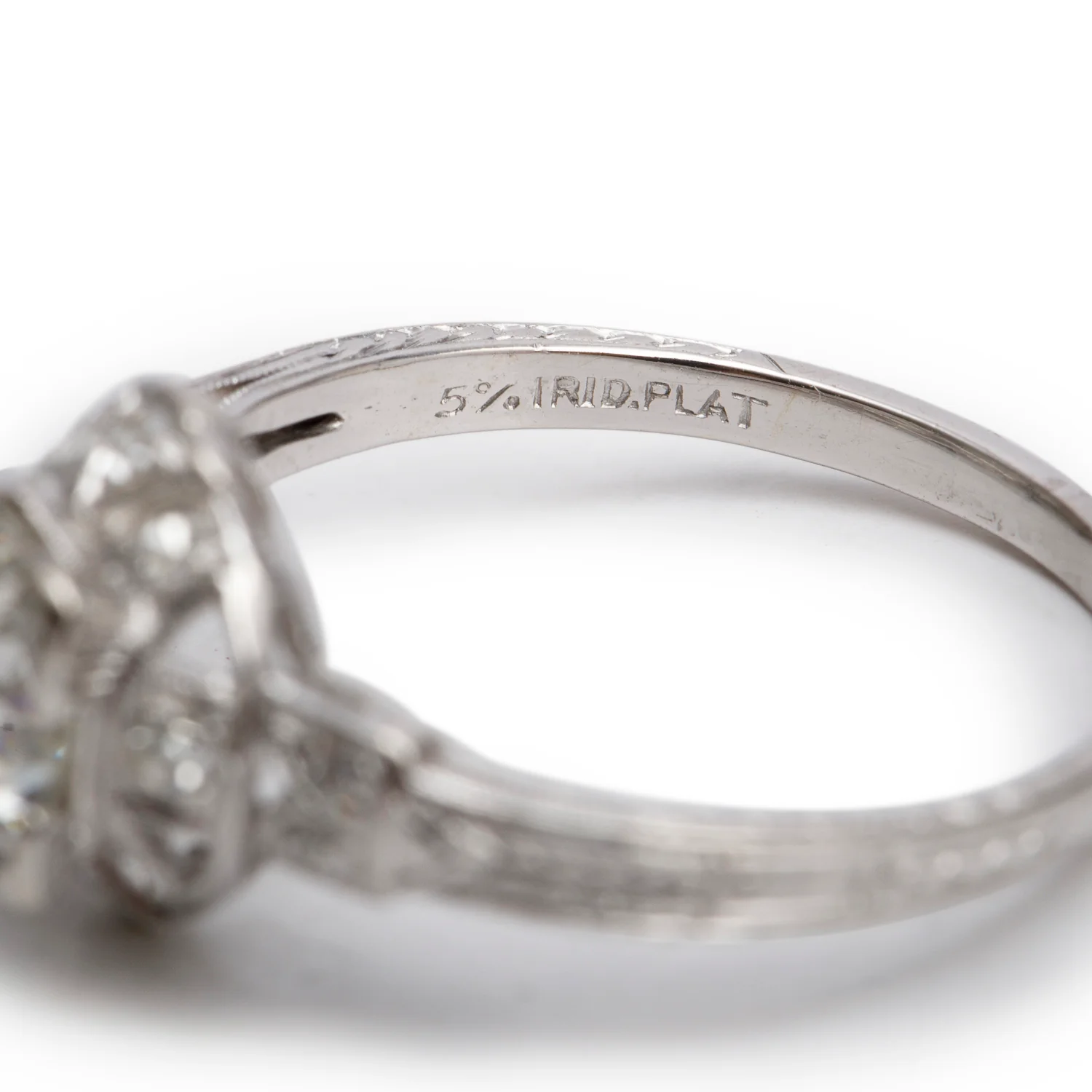 Antique Art Deco Platinum Diamond Ring, Size 5.25 - Image 3