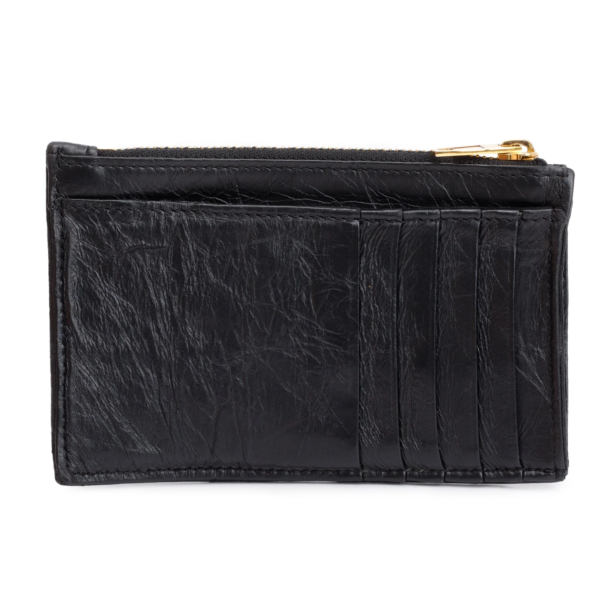 Balenciaga 2023 Black Quilted Calfskin Leather Large Long Coin and Card Holder w/ Box & Receipt - Image 4