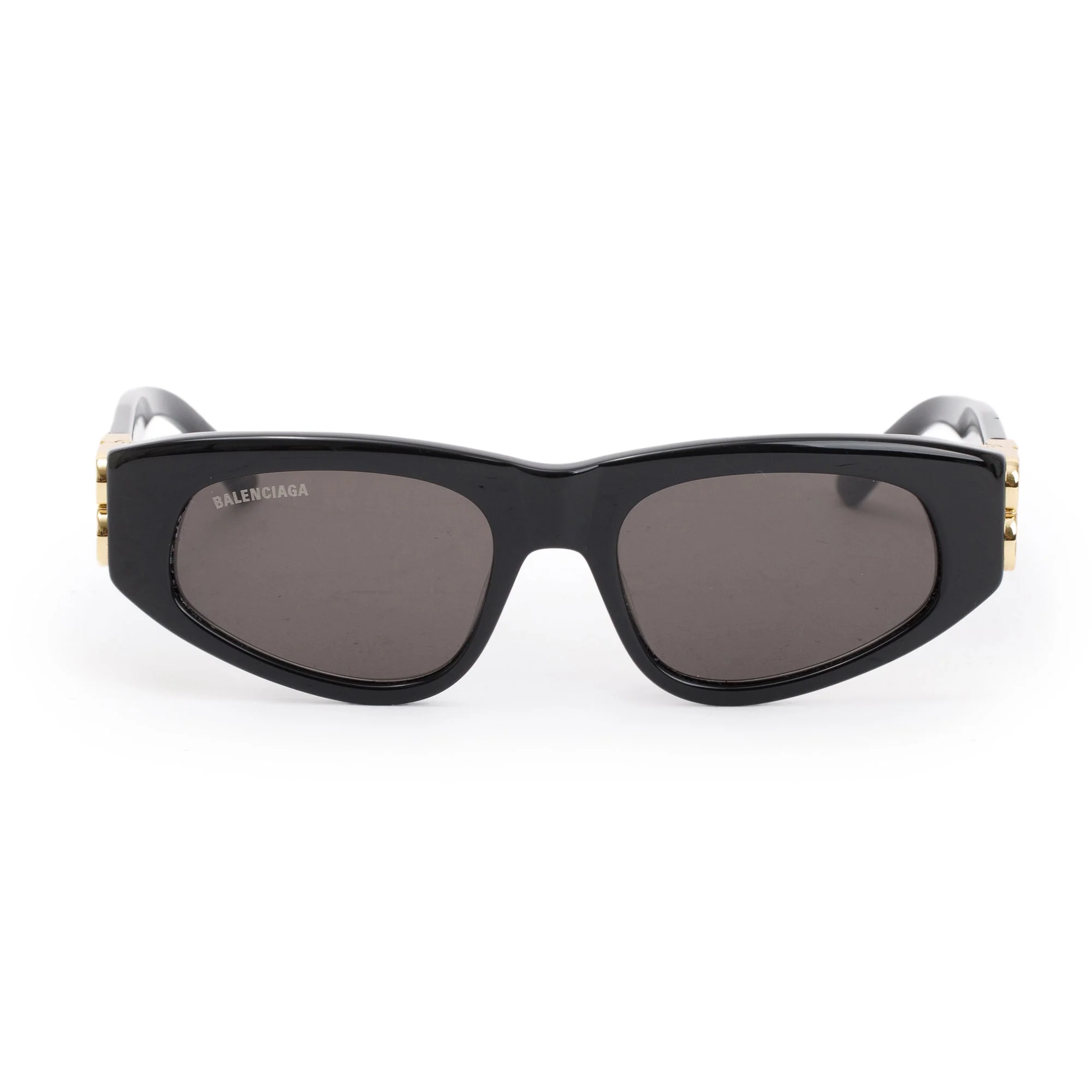 Balenciaga BB0096S Dynasty Black Acetate Rectangle Sunglasses w/ Case