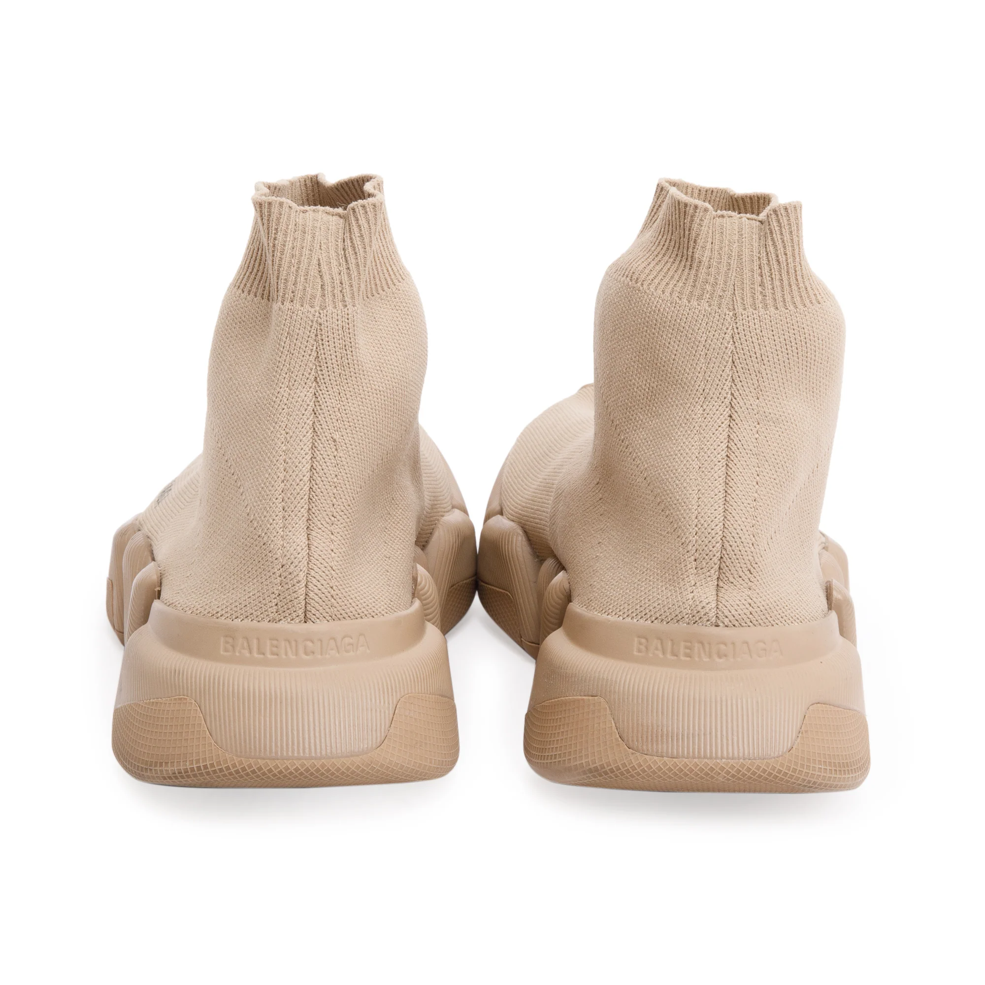 Balenciaga Beige Knit Speed LT Trainer Sock Sneaker, Size 8 - Image 4