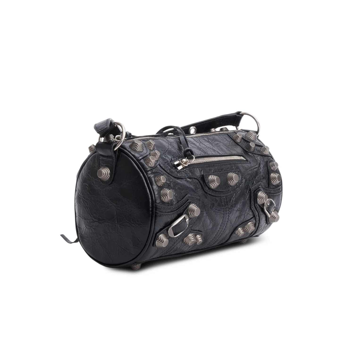 Balenciaga Black Agneau Arena Le Cagole Cylinder Bag - Image 4