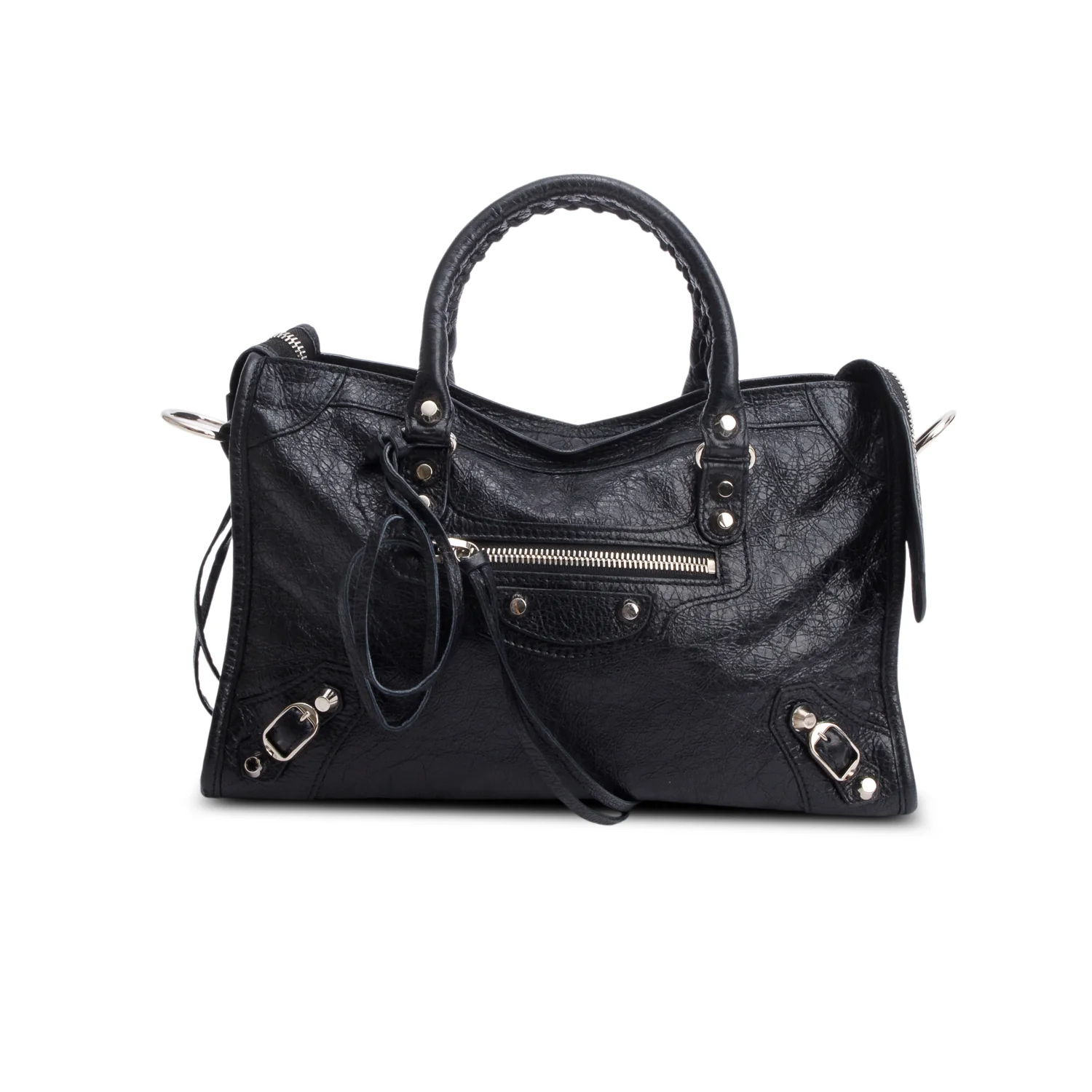 Balenciaga Black Agneau Le City Bag Small w/ Strap - Image 3