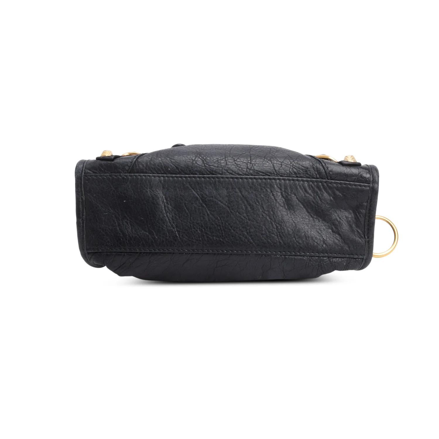 Balenciaga Black Agneau Leather Classic Mini City Bag w/ Strap - Image 7