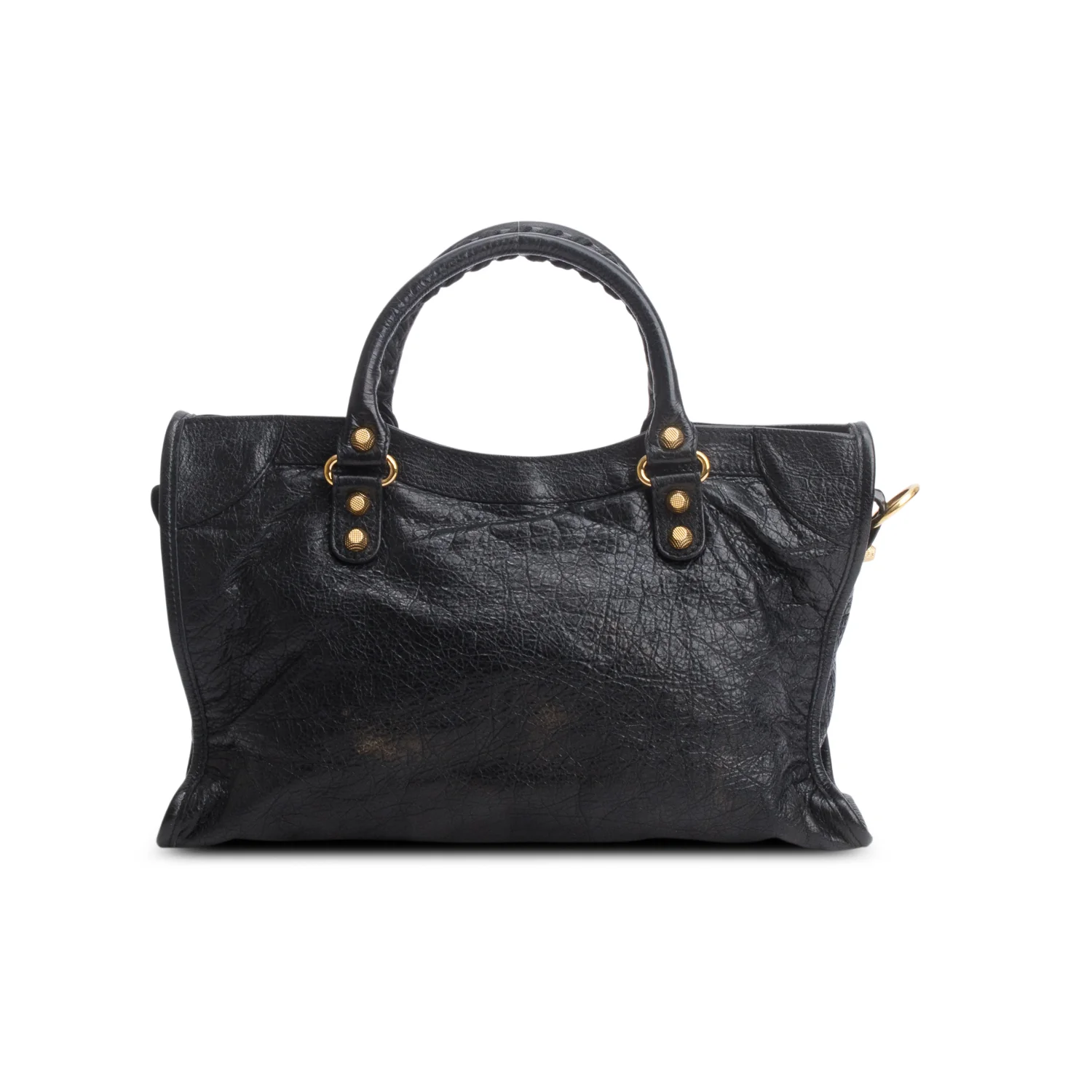 Balenciaga Black Agneau Leather Le City Medium Bag w/ Strap - Image 5