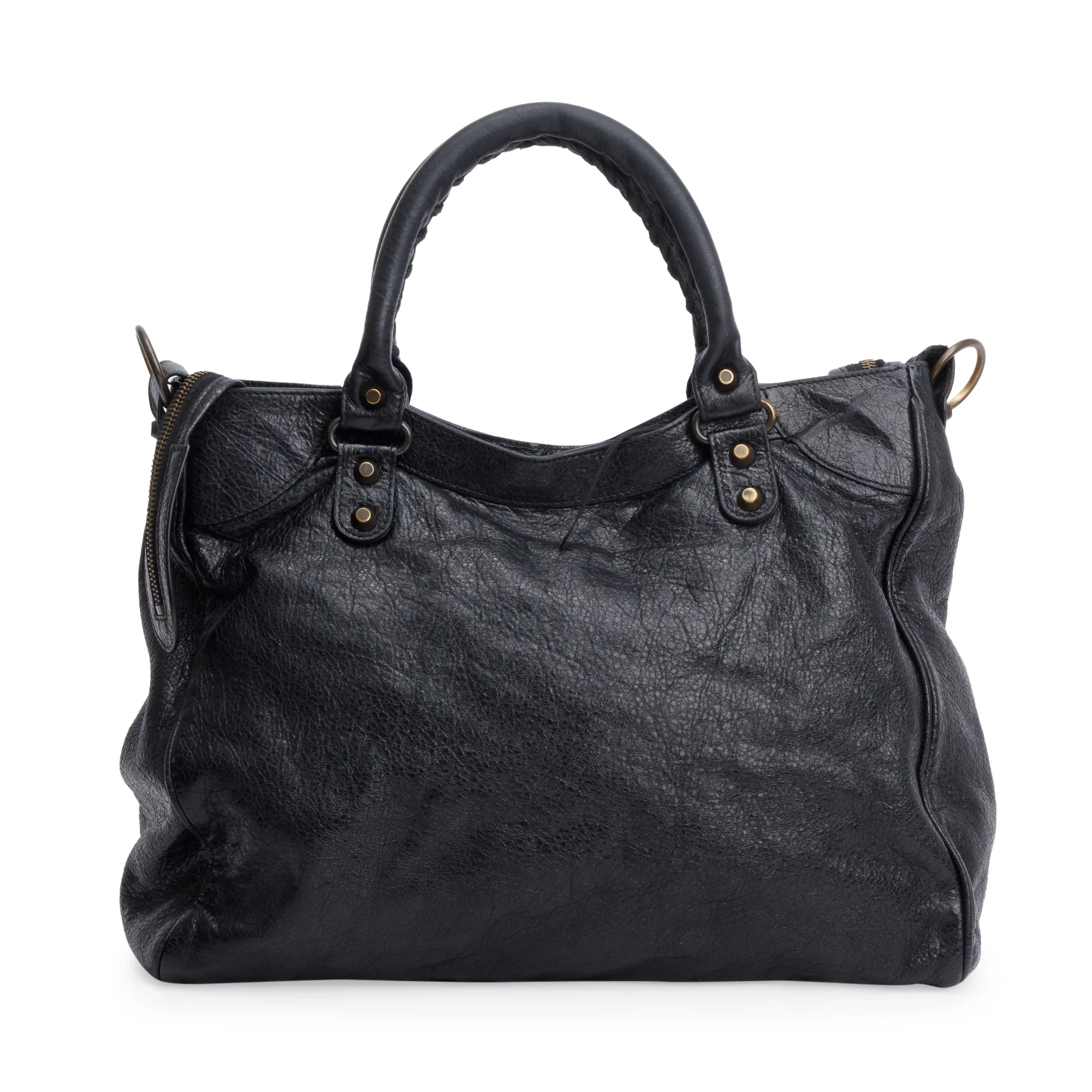 Balenciaga Black Agneu Leather Motocross Classic City Velo Bag - Image 5