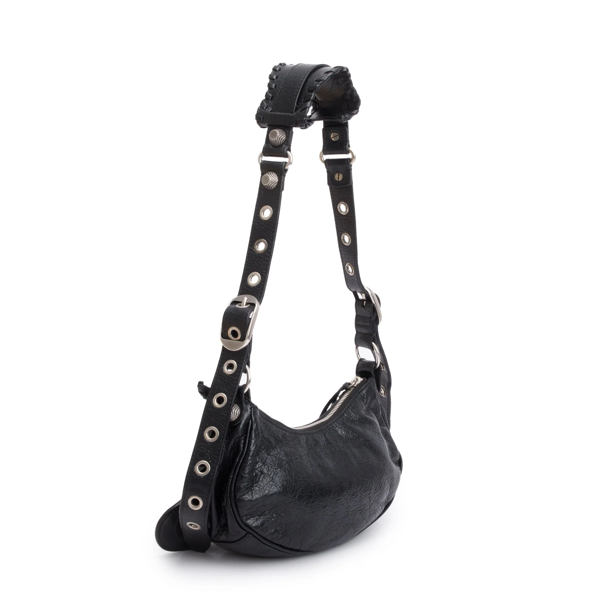 Balenciaga Black Arena Calfskin Leather Le Cagole XS Shoulder Bag w/ Receipt - Image 6