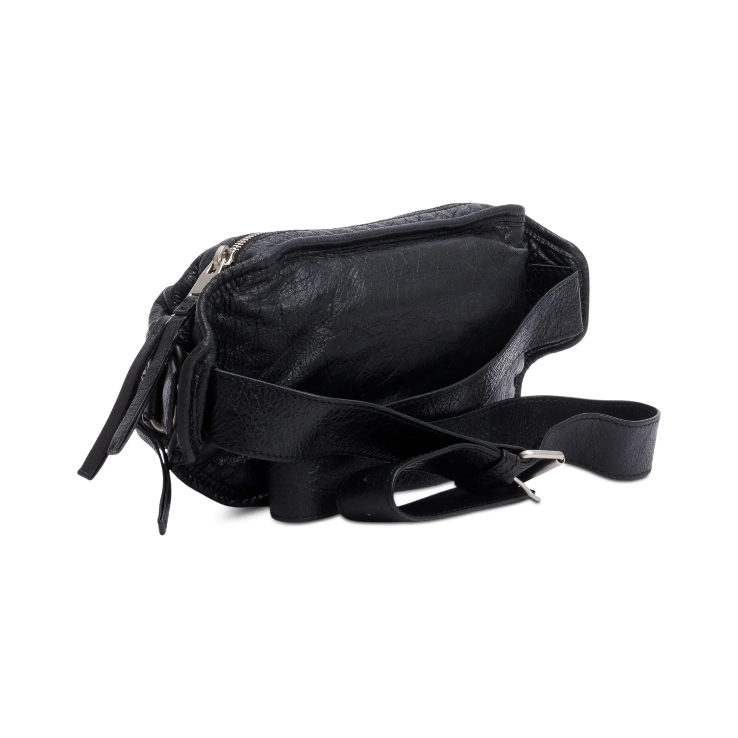 Balenciaga Black Arena Leather Classic Motocross Neo Lift Hip Bag - Image 4