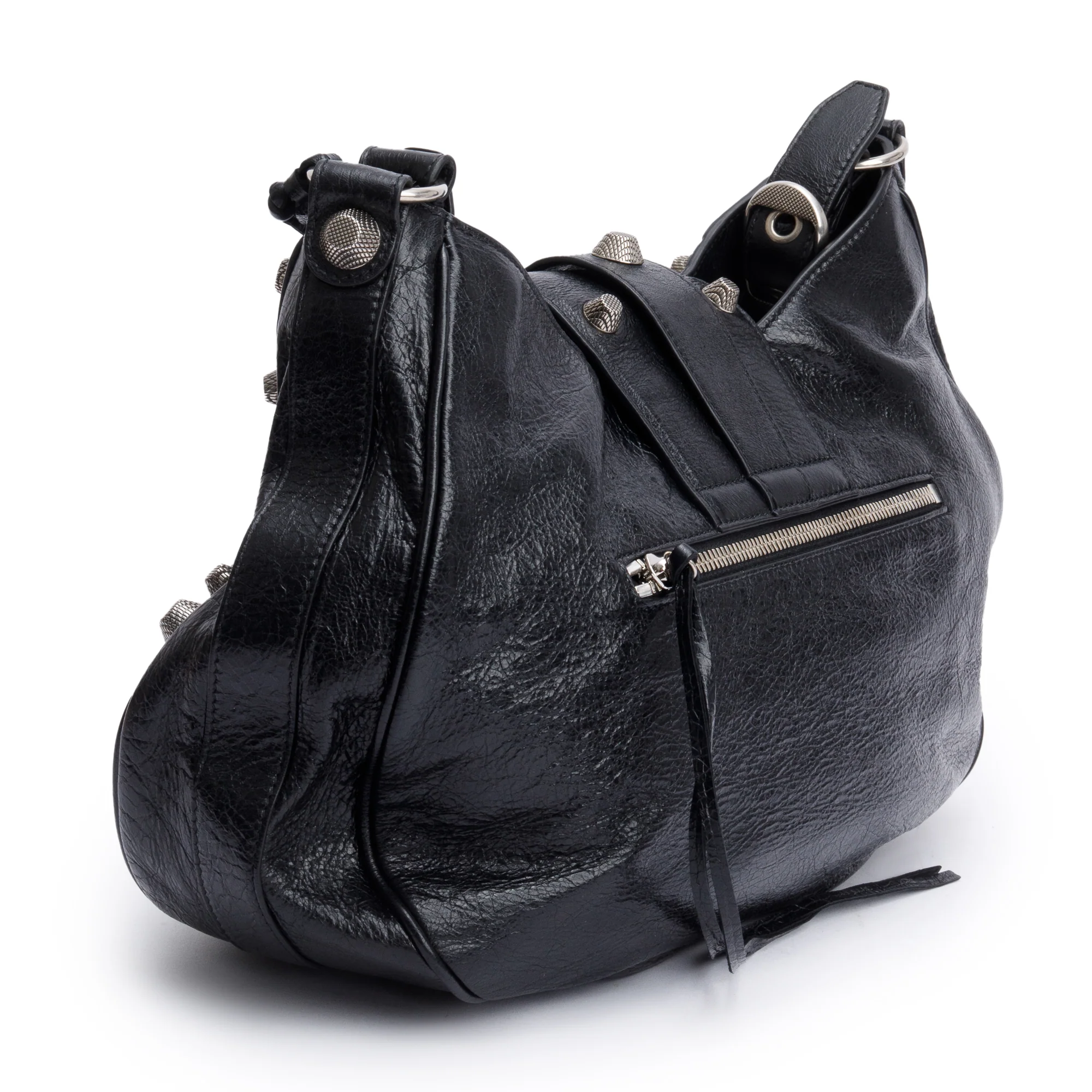 Balenciaga Black Arena Leather Le Cagole Medium Shoulder Bag - Image 6