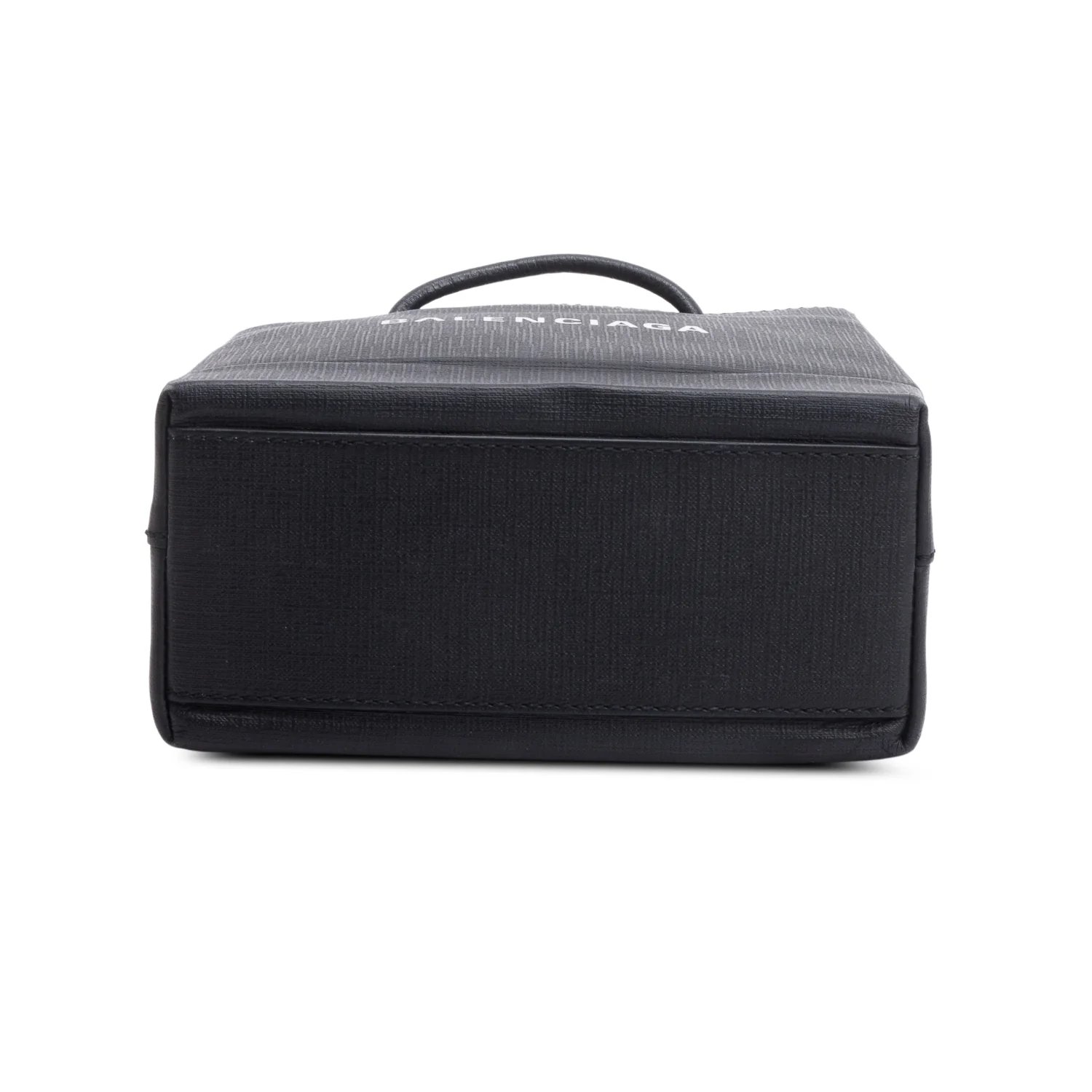 Balenciaga Black Calfskin Leather XXS Logo Leather Shopping Tote w/ Strap - Image 7