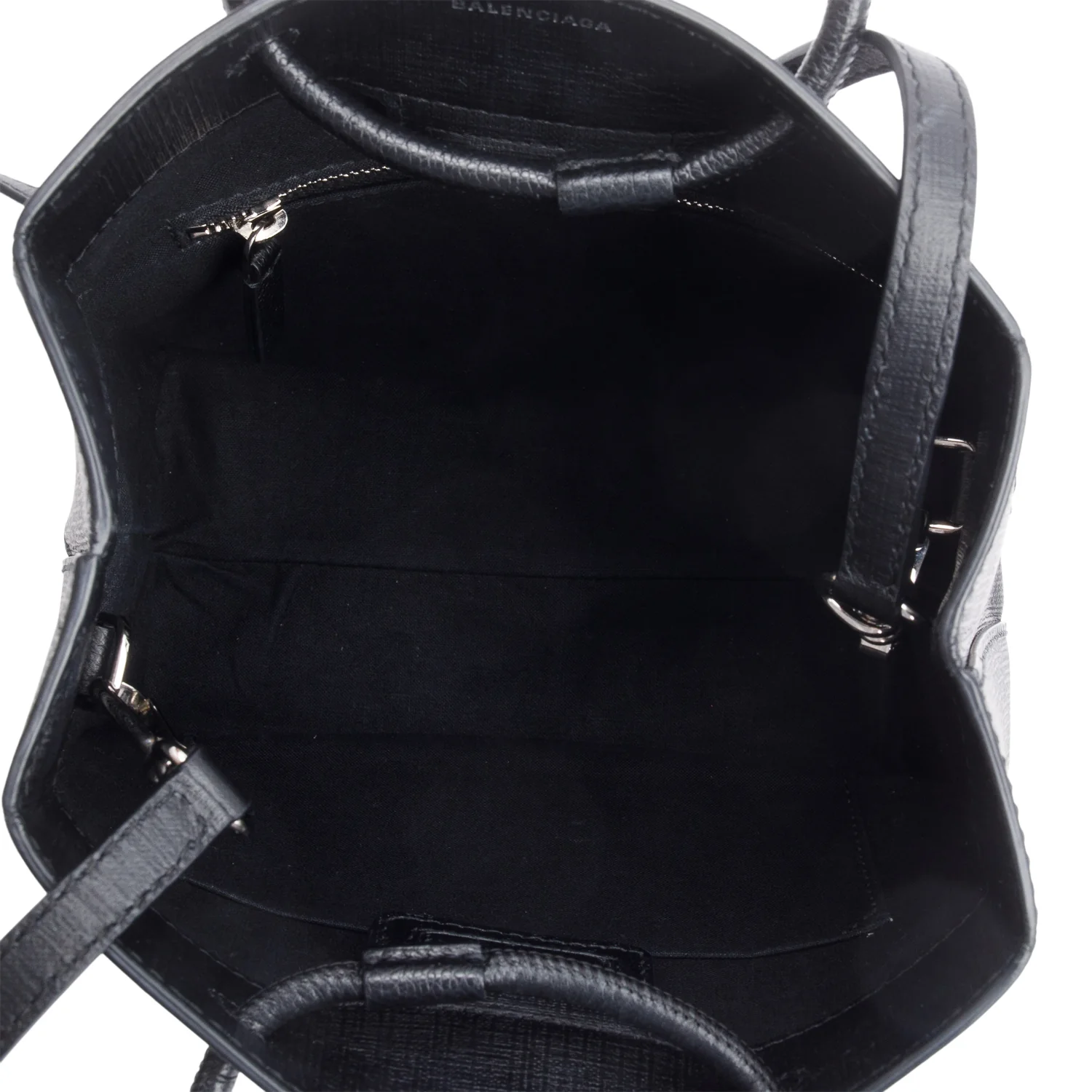 Balenciaga Black Calfskin Leather XXS Logo Leather Shopping Tote w/ Strap - Image 8